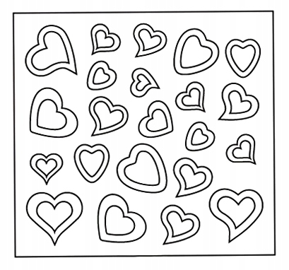 SF2 SZABLONY do ZDOBIENIA PAZNOKCI - SERDUSZKA