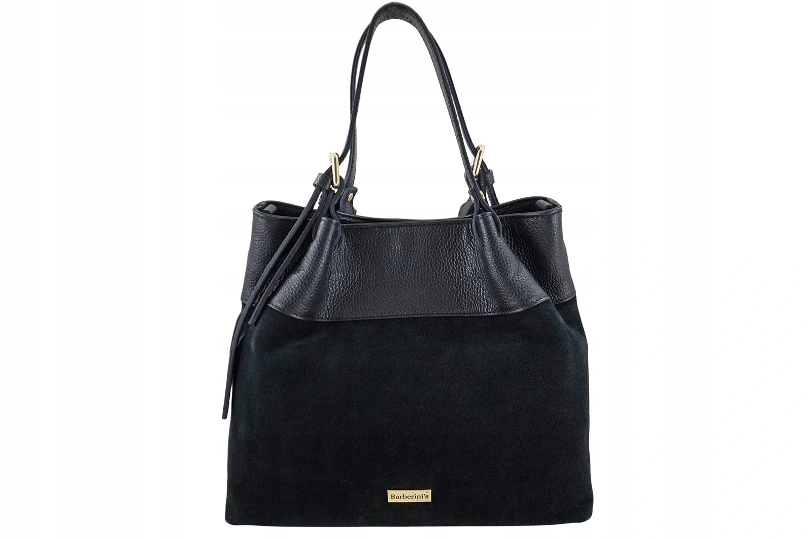 Elegantní dámská kabelka z přírodního semiše – černá