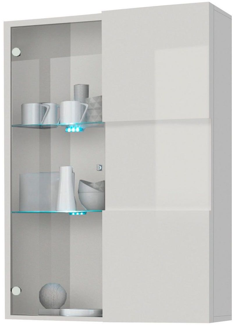 Włoska szafka wisząca lakier biały połysk 78x31x114 Quatro