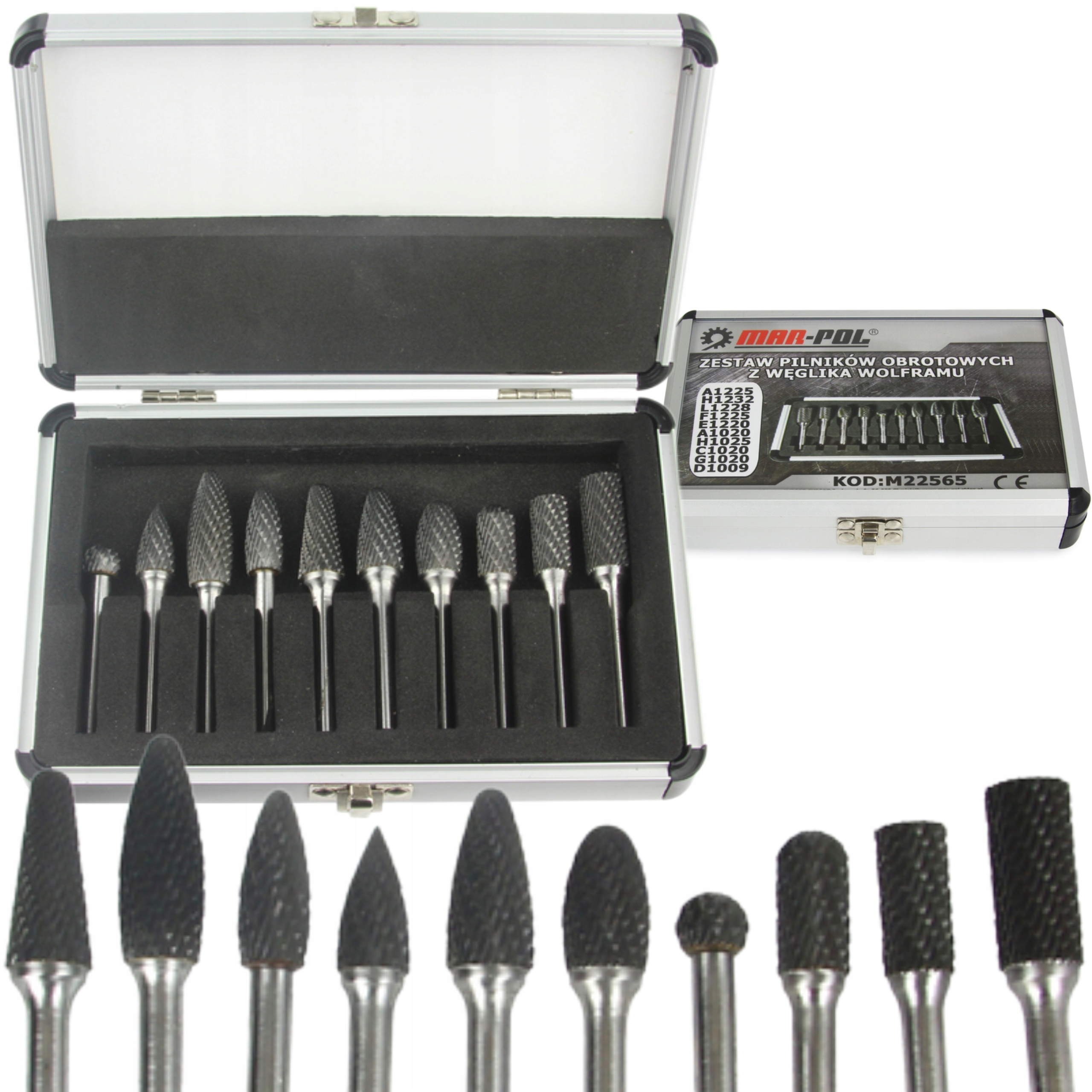 Sada Otočných Pilníků A Fréz 10 Ks Z Wolframu, Kufřík M22565