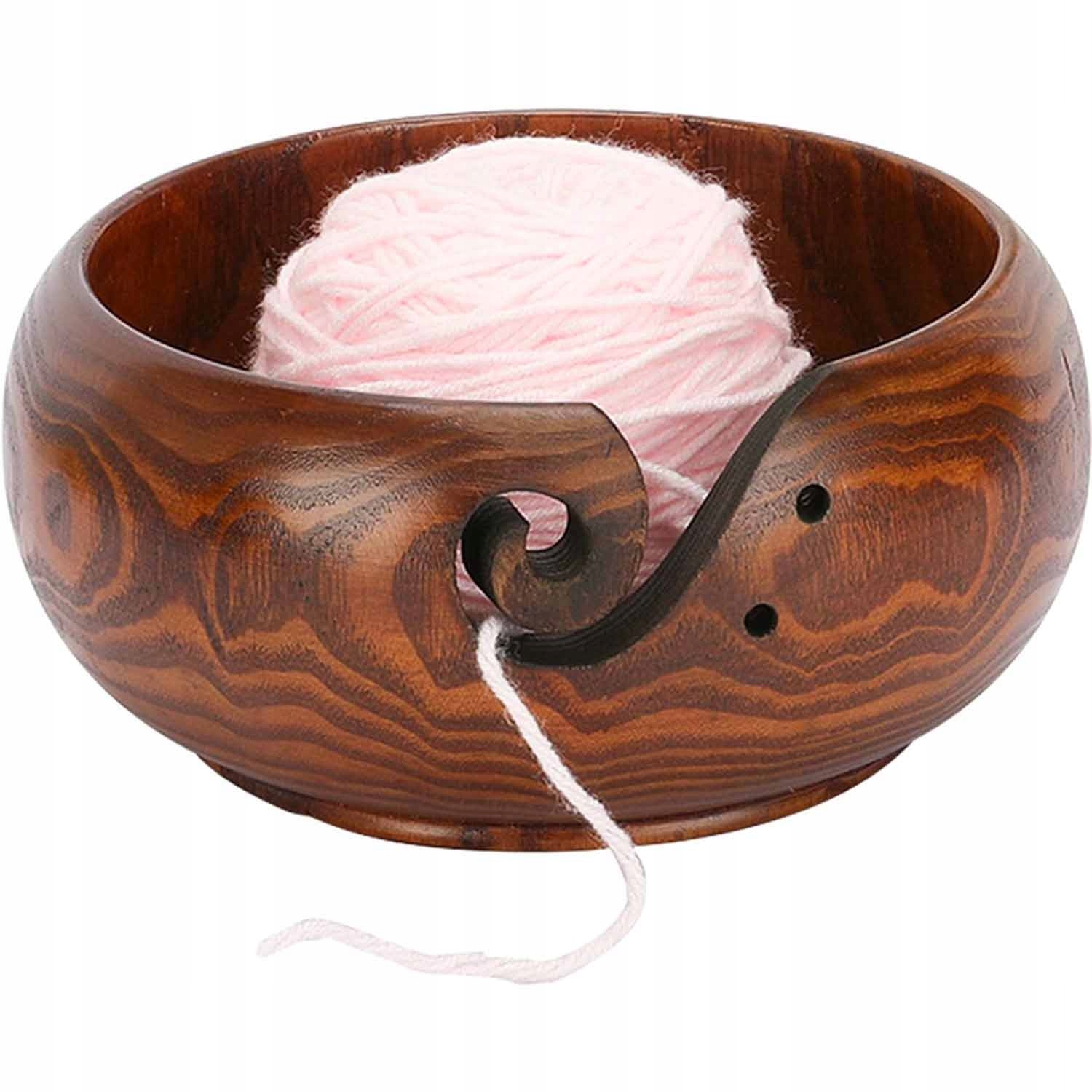 Miska mísa na přízi dřevěná vlna na háčkování pletení