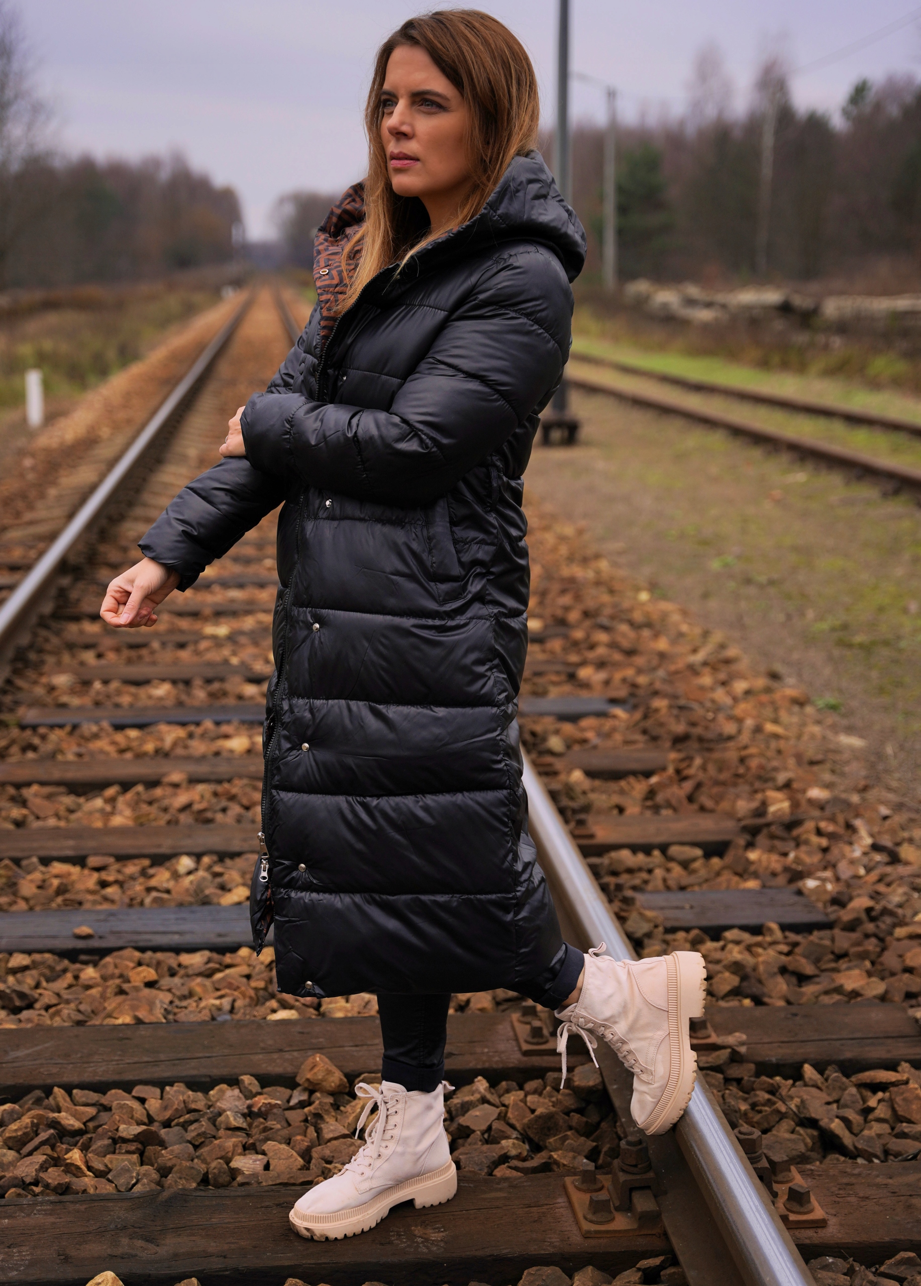 PŁASZCZ ZIMOWY ocieplany AZTEC pikowany KAPTUR XXL Marka inna