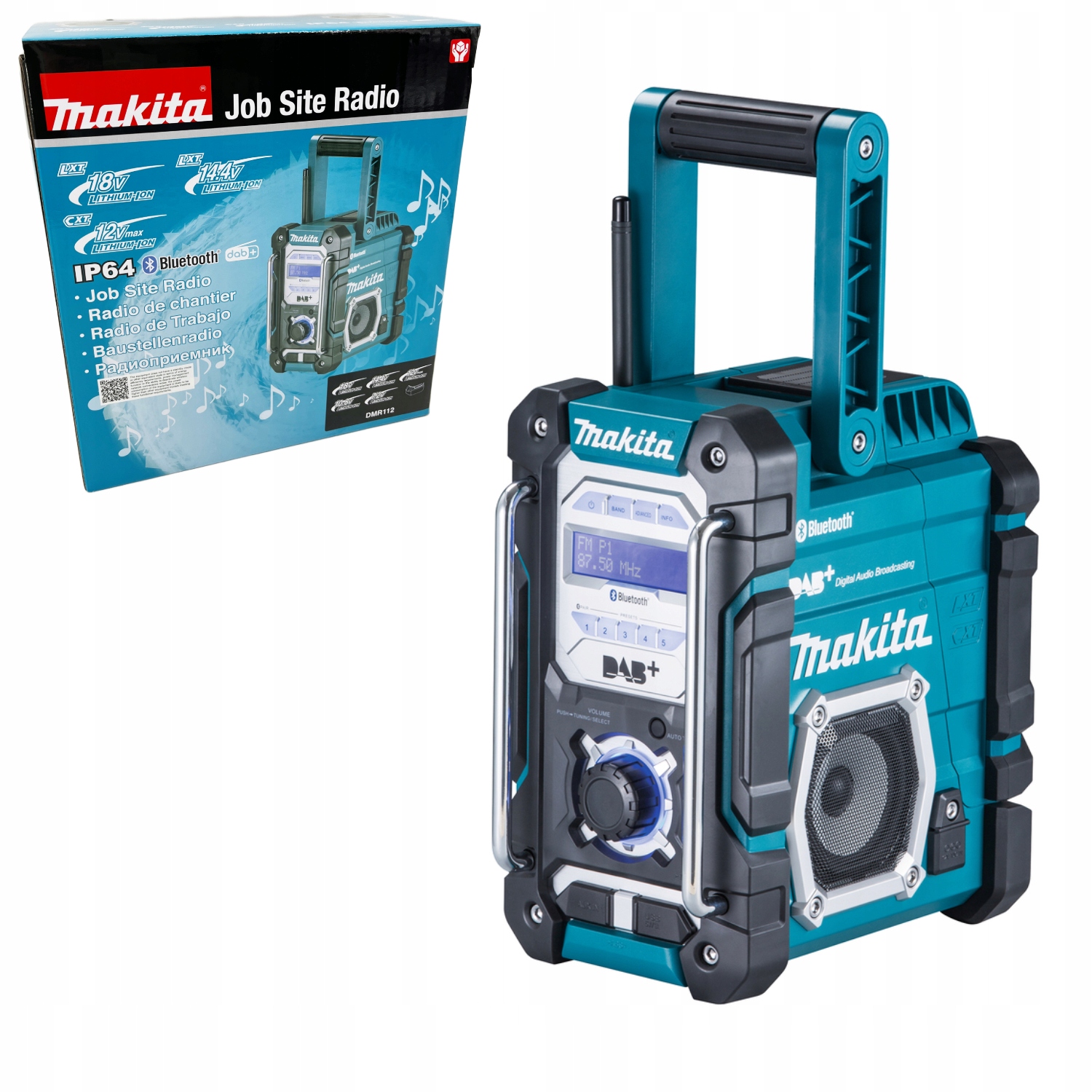 Makita DMR112 Dab Bluetooth minijack 3.5mm Radio Zasilacz Sieciowy