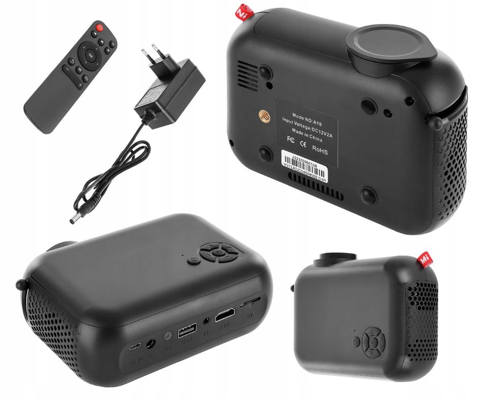 RZUTNIK mini PROJEKTOR LED FULL HD USB HDMI 100" PRZENOŚNY Marka bez marki