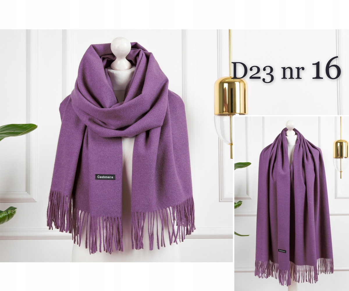 KASZMIROWY SZAL KLASYCZNY SZALIK CIEPŁY ELEGANCKI KASZMIR KOLORY Wzór dominujący bez wzoru