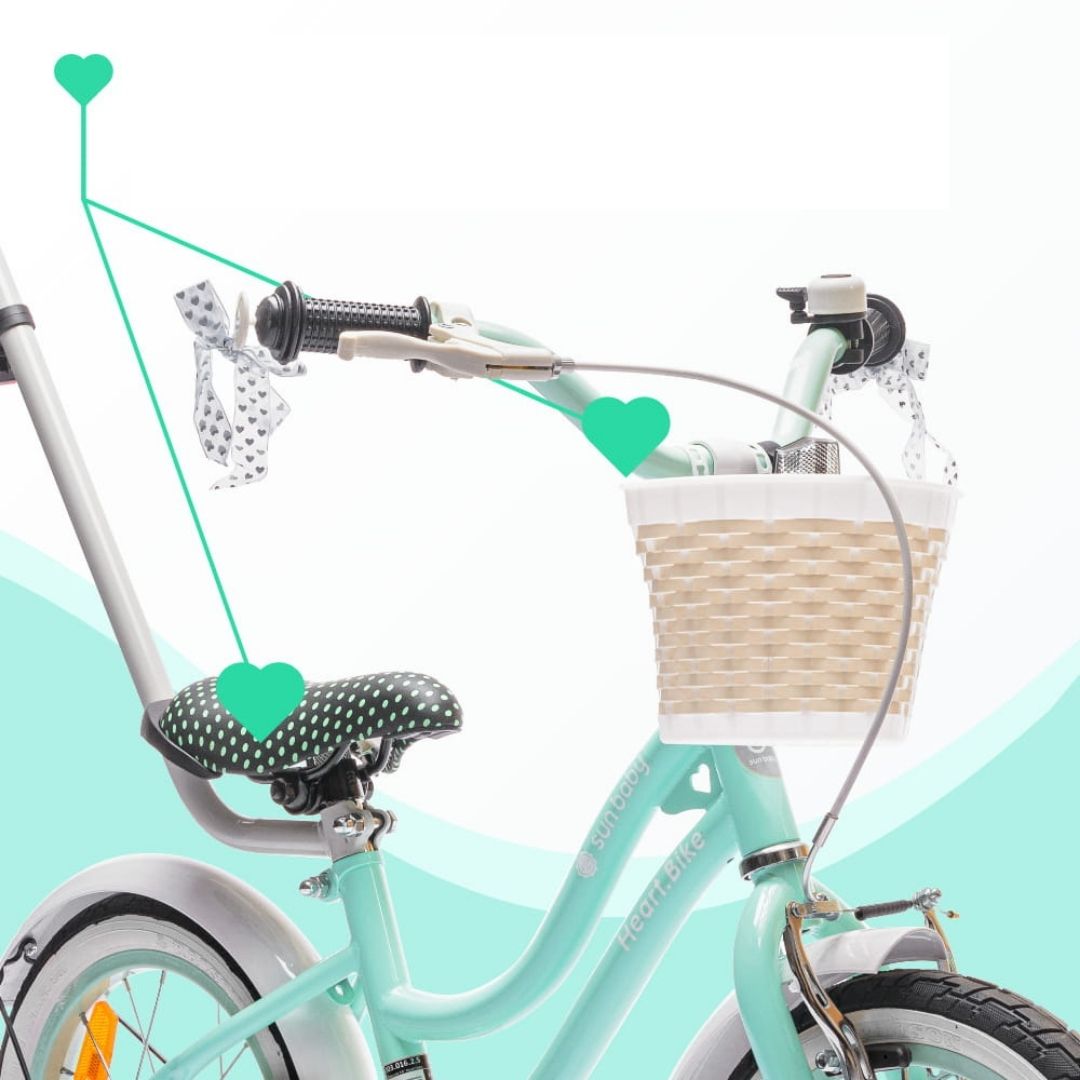 Rower dla dziecka 14&quot; Heart bike miętowy bmx Hamulce V-brake