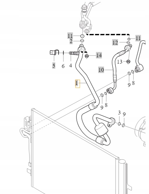 Volvo V40 V40CC kabel klimatizace kompresoru Oe 31467911