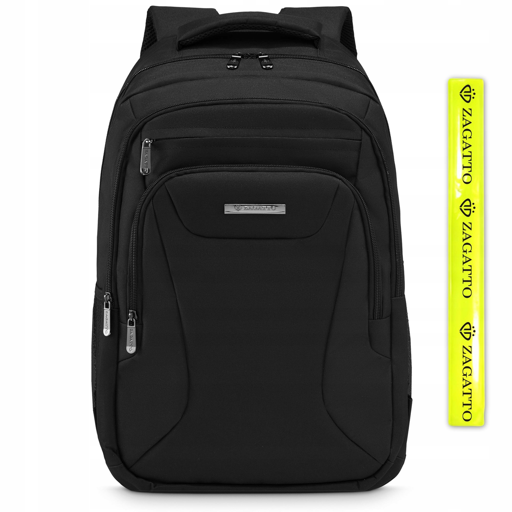 Sportowy duży plecak męski czarny szkolny z miejscem na laptopa 16” Zagatto