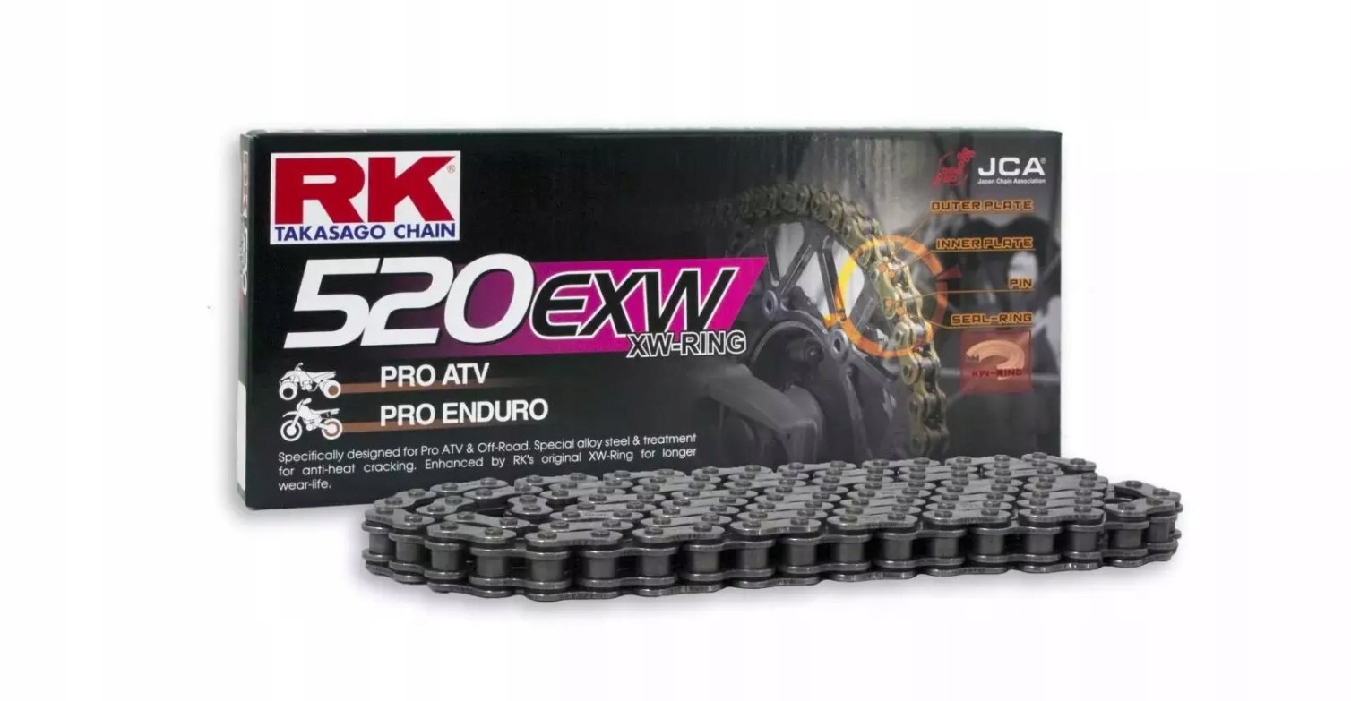 Rk Hnacia Reťaz 520EXW-128 (xw-ring) S Uzáverom (clf) V Súprave Štandard