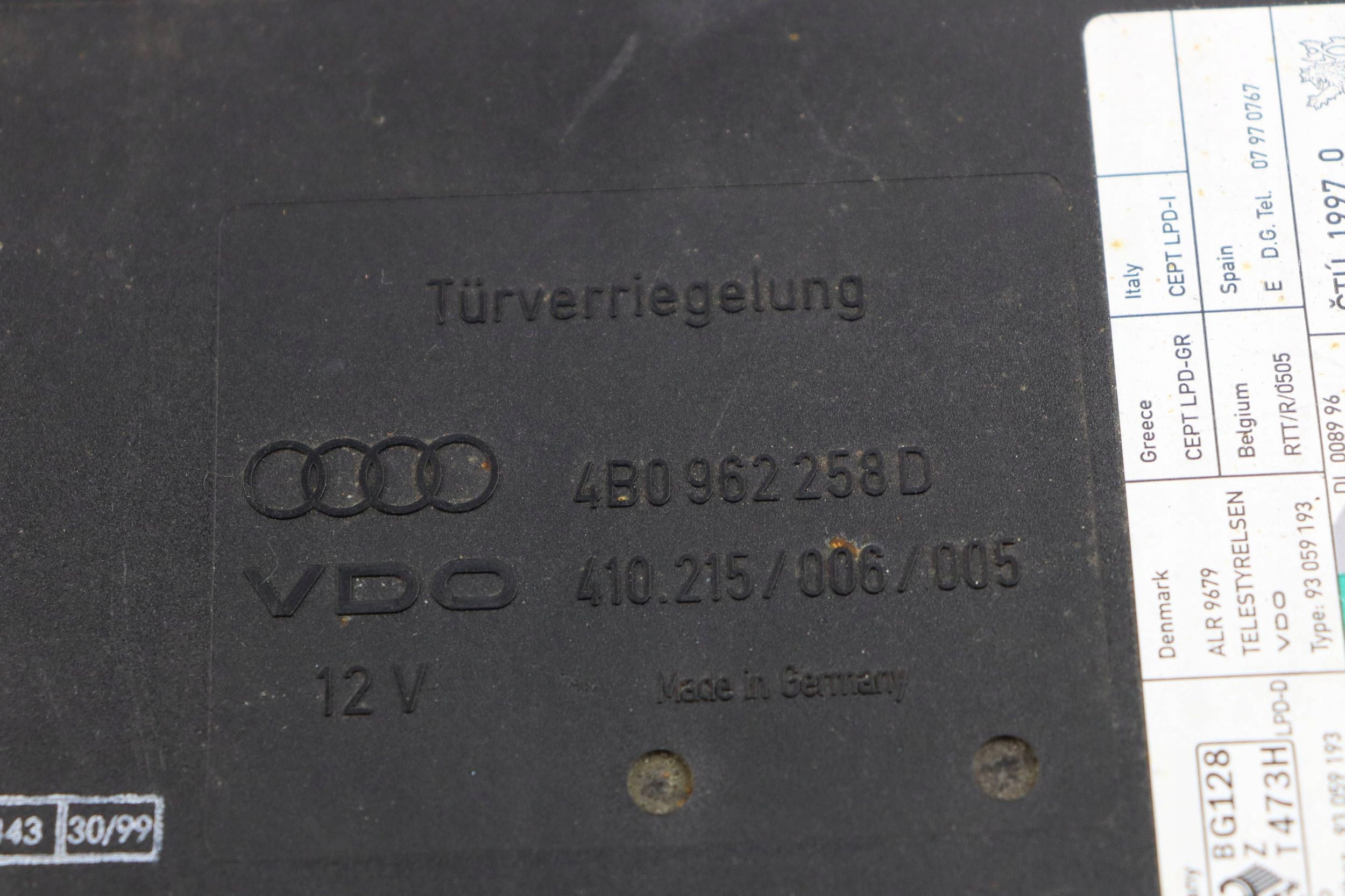 AUDI A6 C5 Unité commande confort Unité de contrôle 4B0962258D