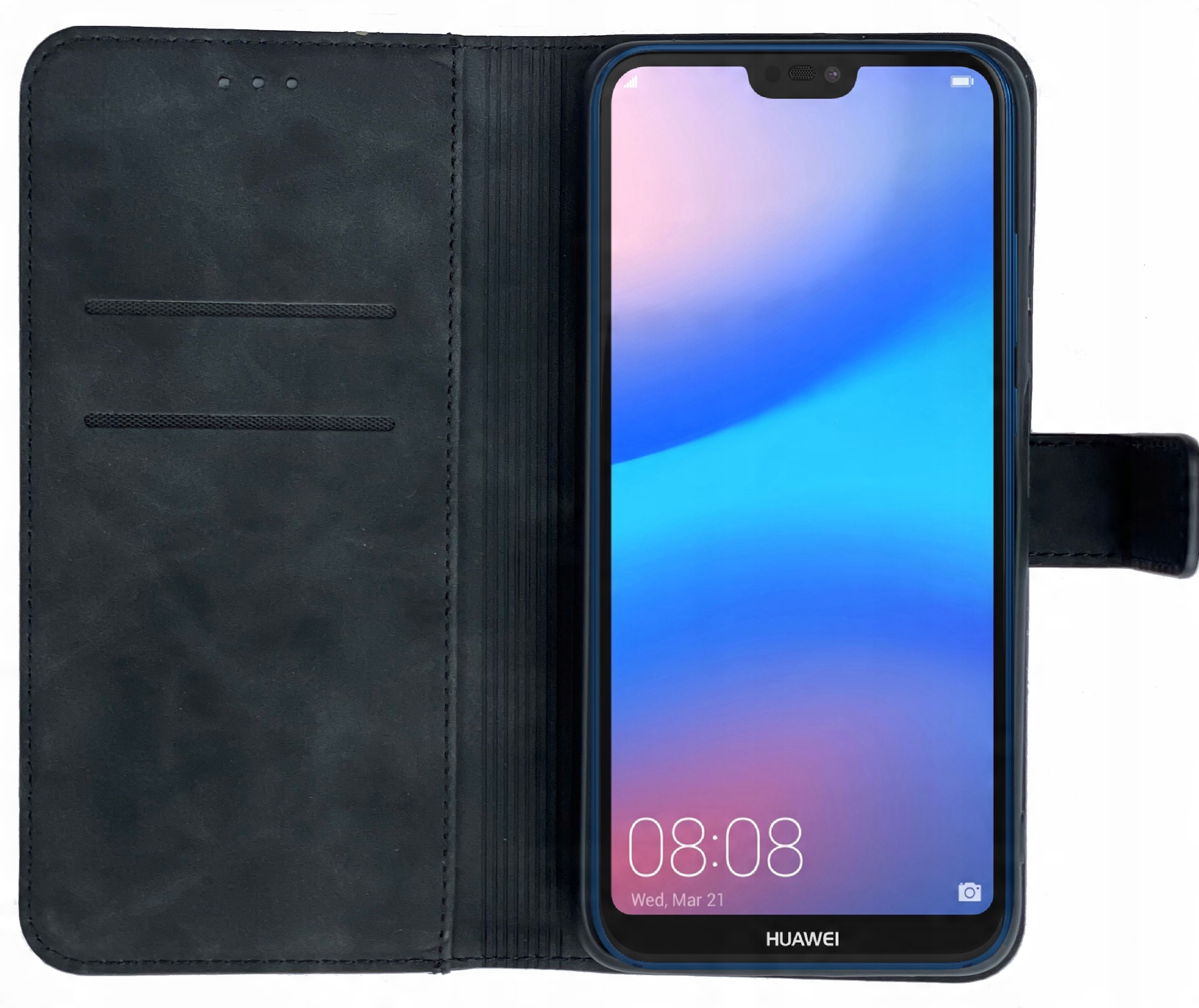 

Etui Z Klapką Skórzane Do Huawei P20 Lite Szkło