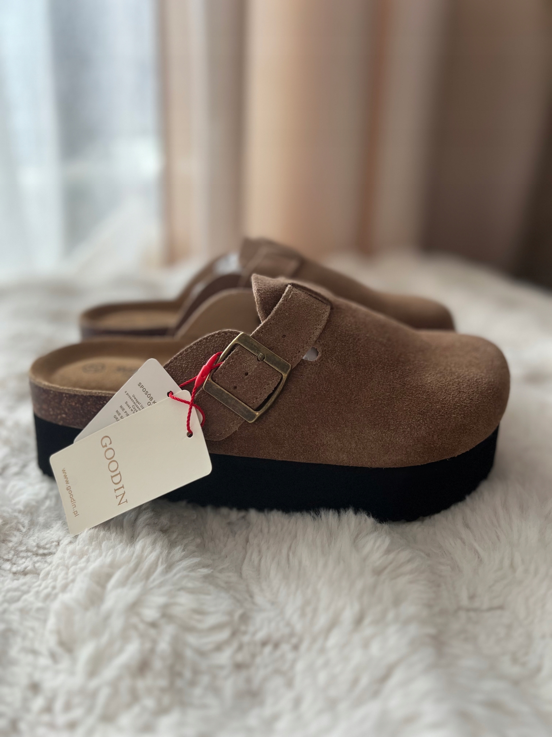 Nazouváky Goodin SW-2662 semišová kůže měkké pohodlné fango 41