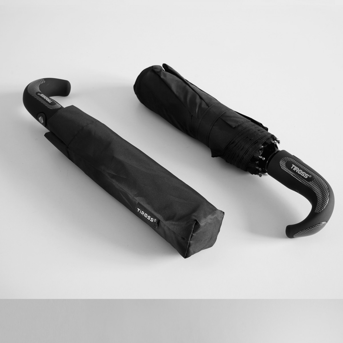 Czarny prestiżowy parasol automatyczny TIROSS Wzór dominujący bez wzoru