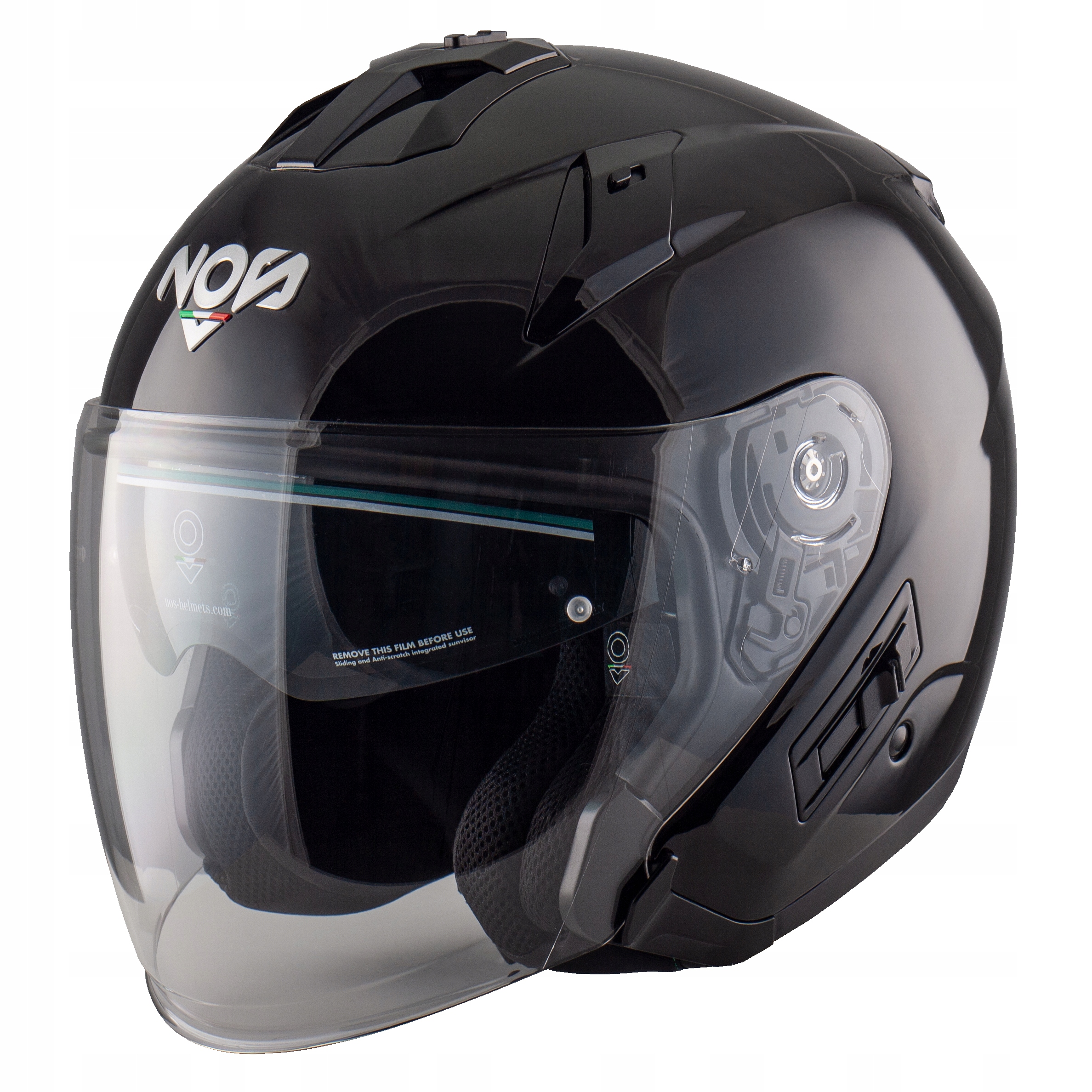 Kask Motocyklowy Jet otwarty z blendą NOS NS-2 Black S
