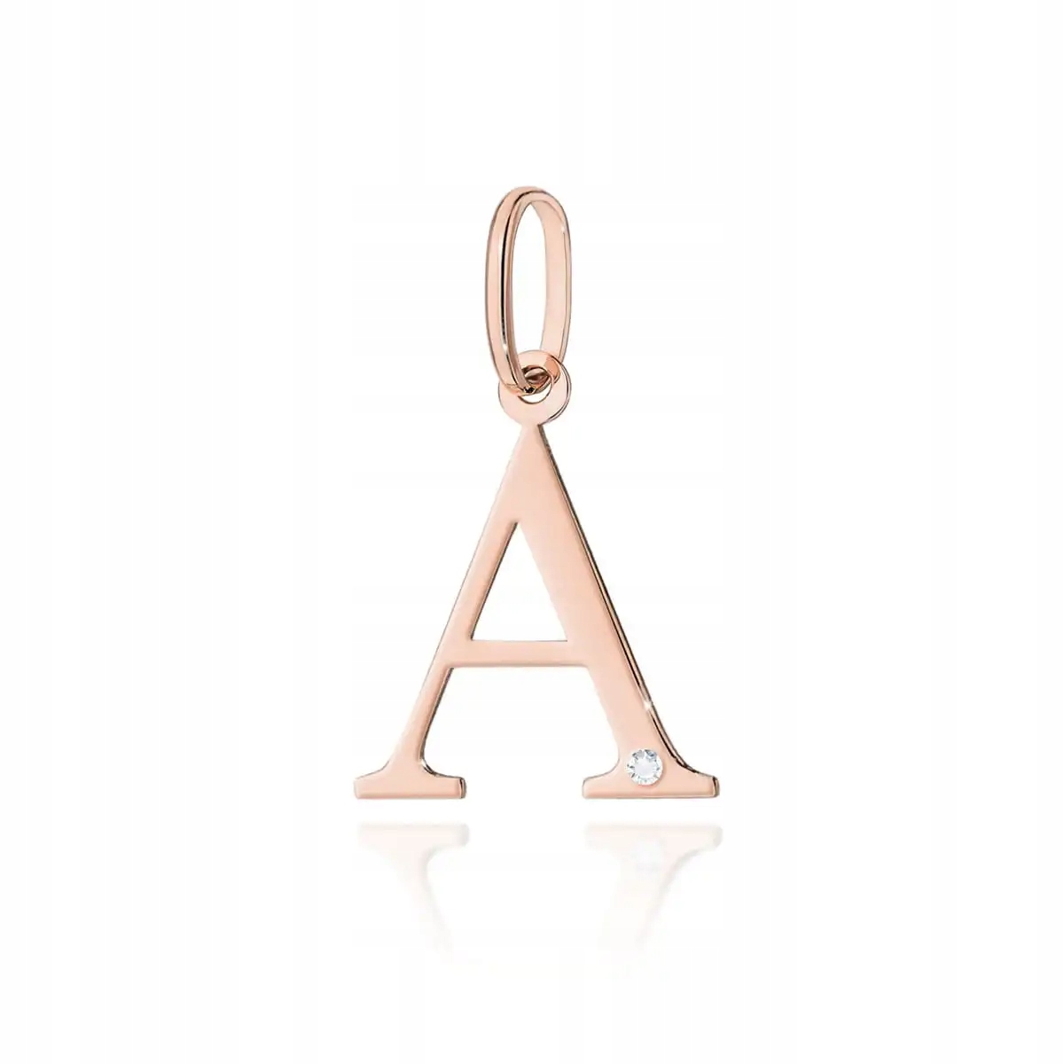 Zlatý přívěsek 585 s diamantem, písmeno A, růžové zlato, módní vzor jako dárek