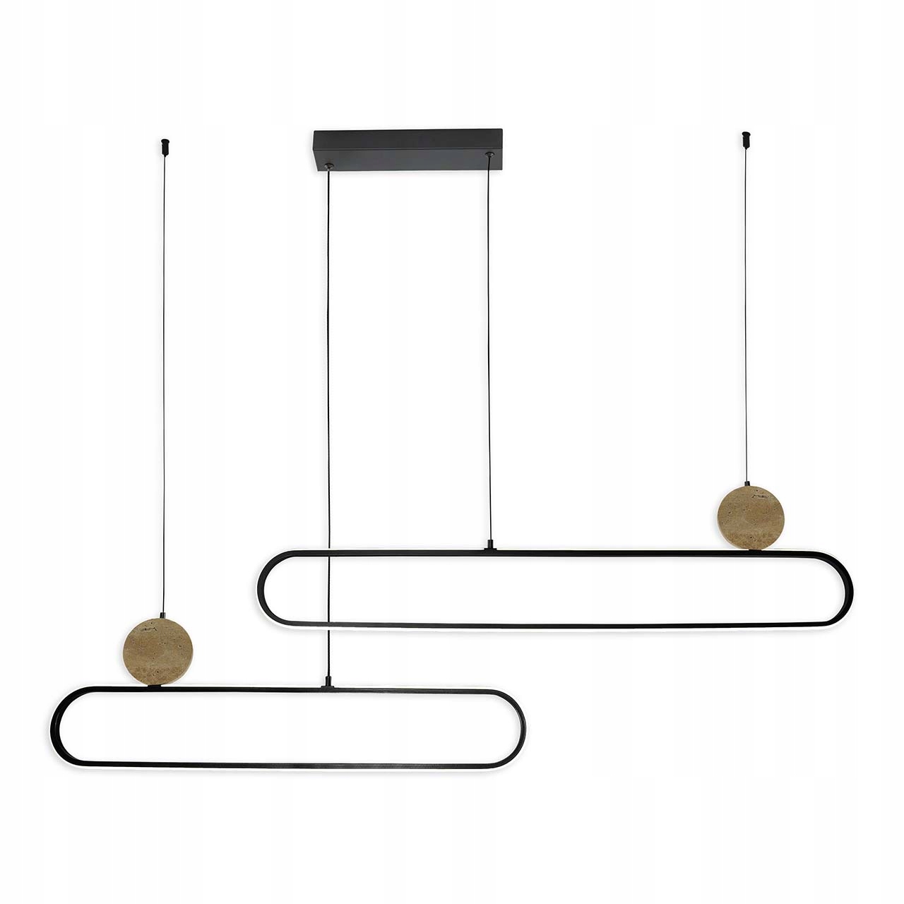 Lampa wisząca żyrandol czarny Led spirala podłużna 121cm nad stół