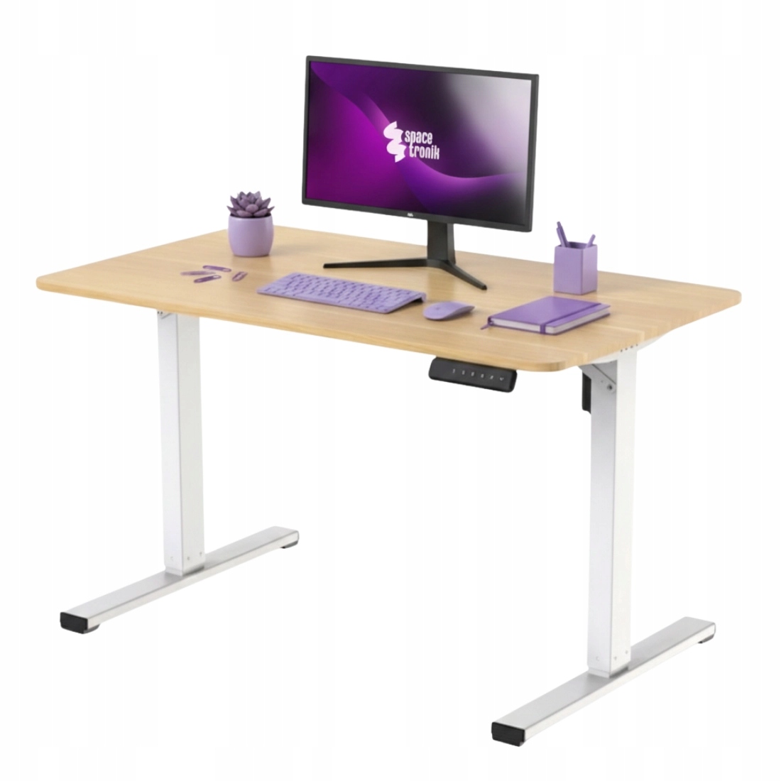 Elektricky nastaviteľný písací stôl 120x60 Spacetronik s pamäťou Jasný dub