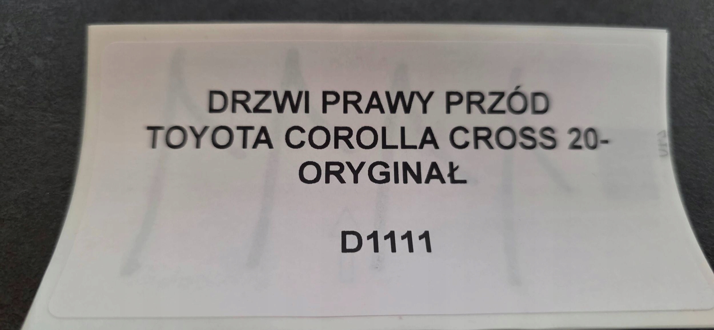 door right front TOYOTA COROLLA CROSS 20- original