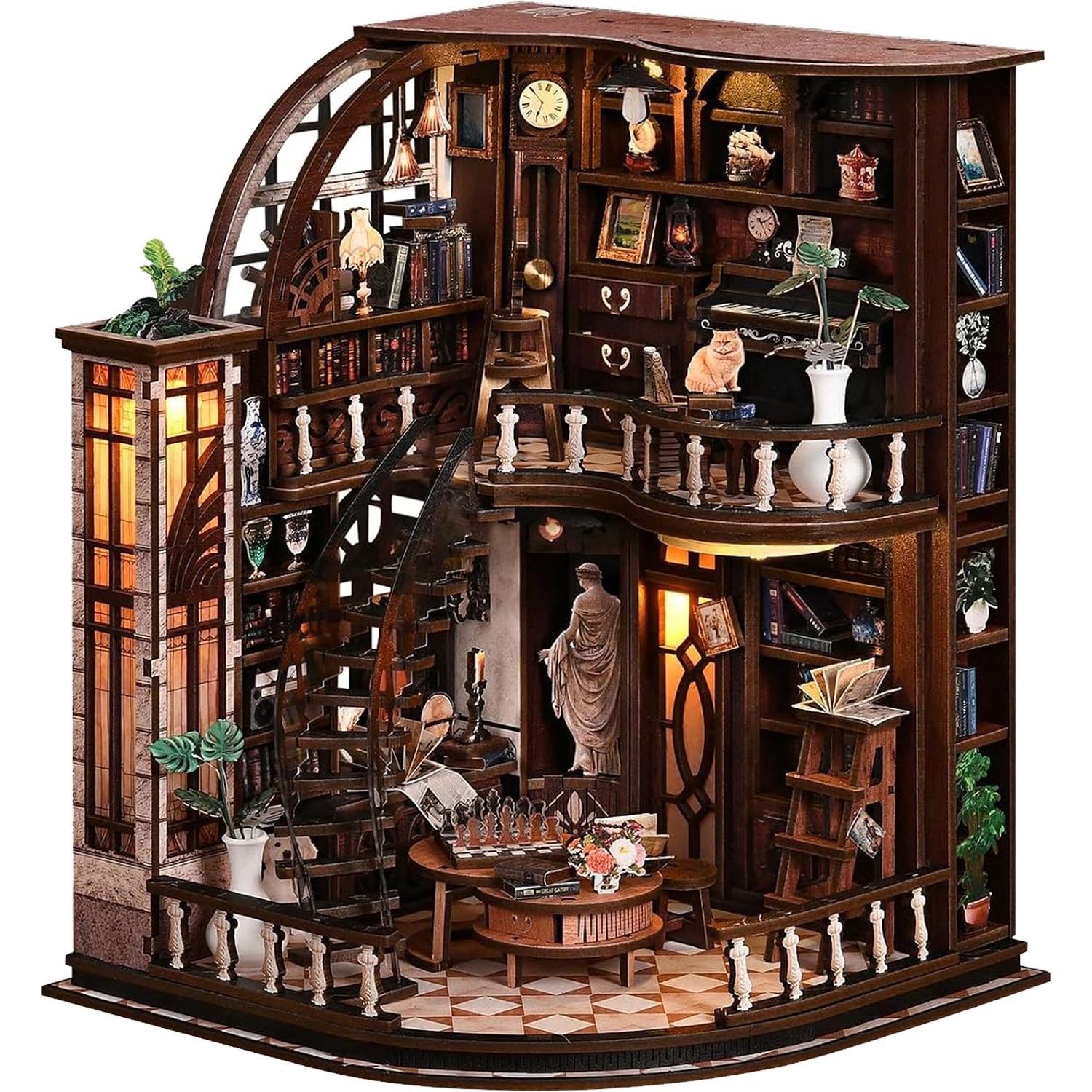 Book Nook Zestaw Drewniany 3D Księgarnia Bachusa Led Urodzinowy