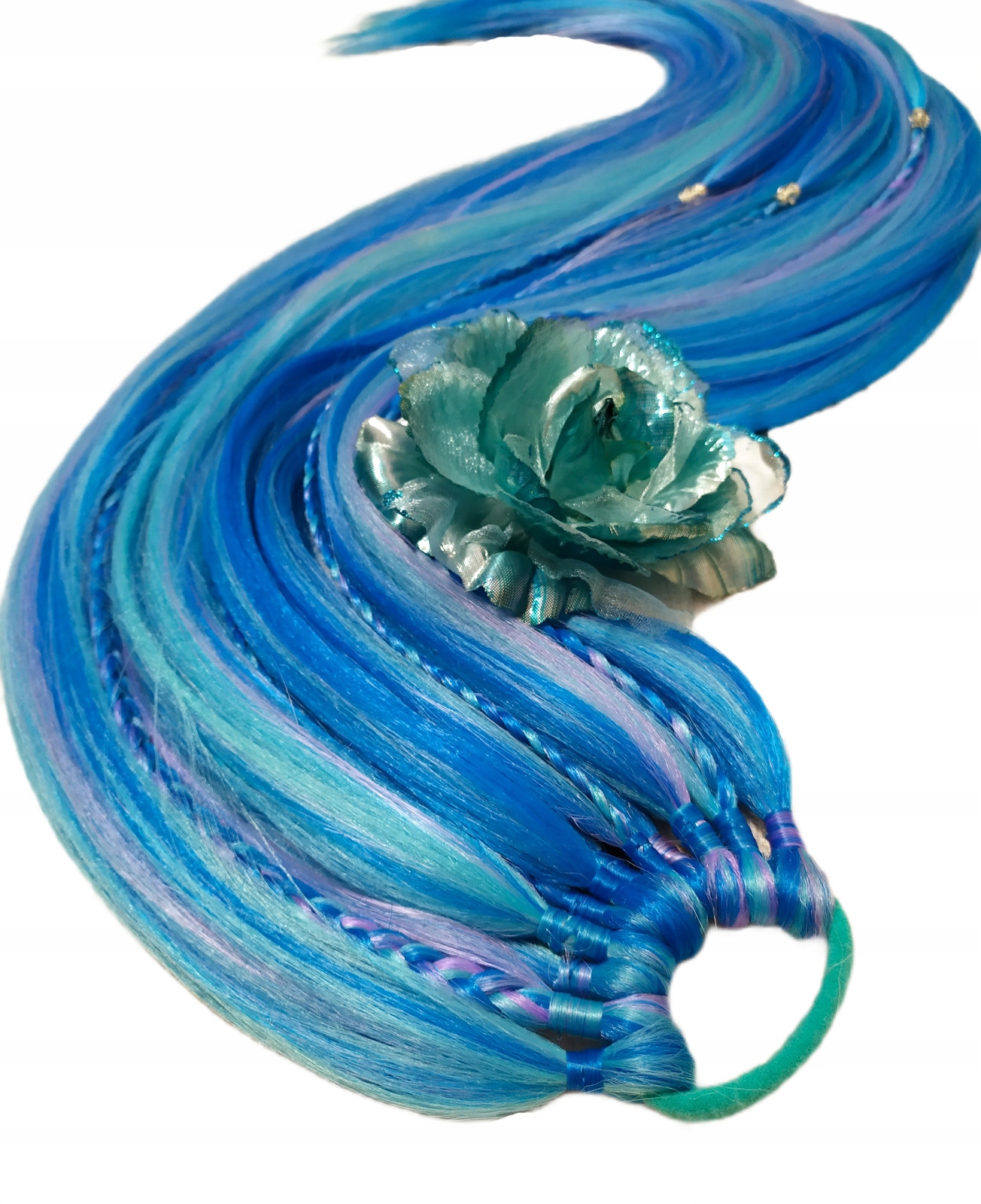 Připínací poník na gumičce, Příčesek, modrá fialová, Modrá Siréna, 80 cm