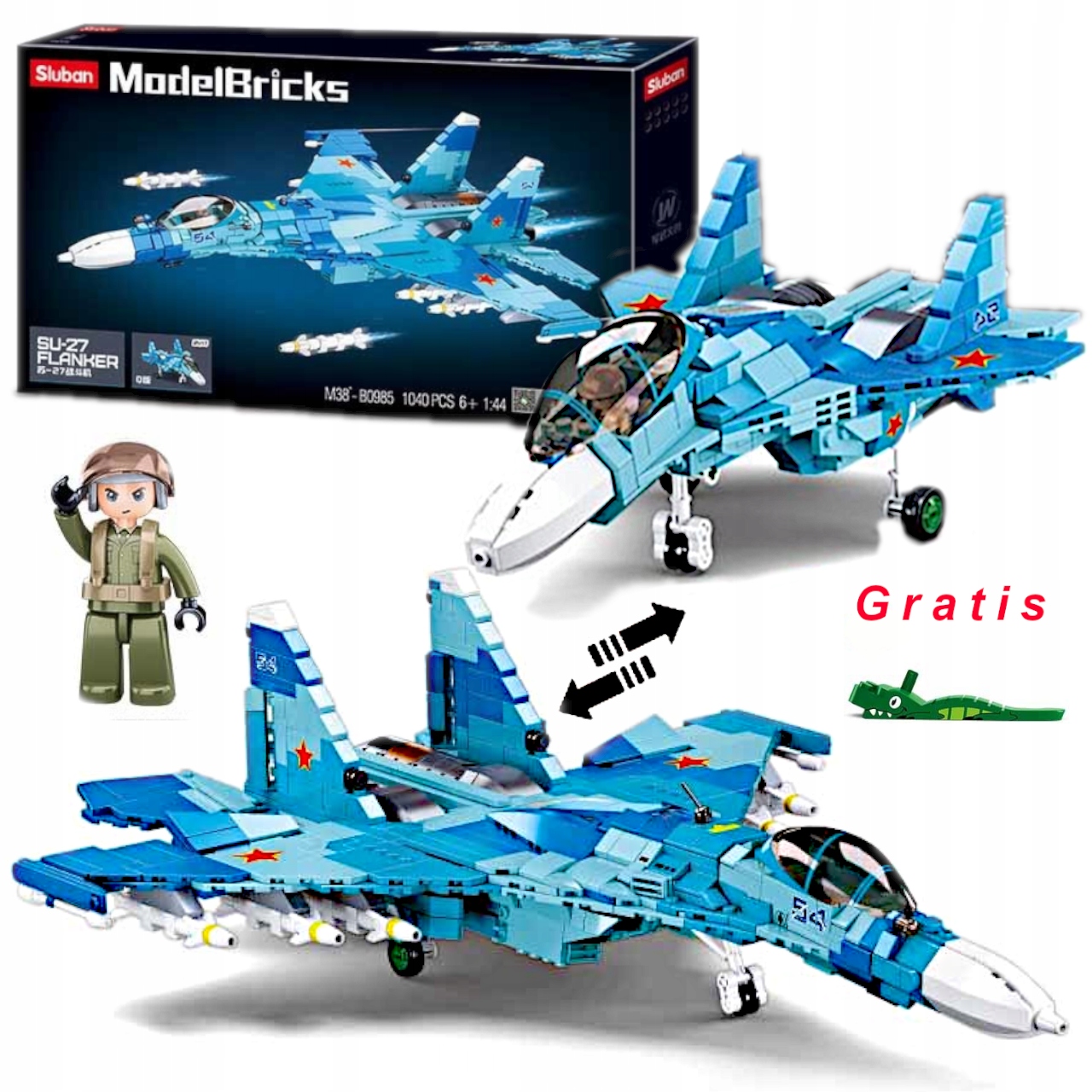 

Klocki Samolot Myśliwiec SU27 Flanker Odrzutowiec