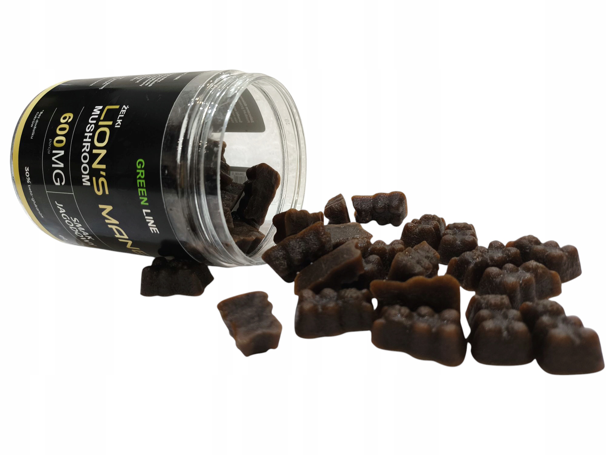 Želé Bonbony Lion’s Mane 600 mg bez cukru na soustředění 60 ks Green Line 3 ks