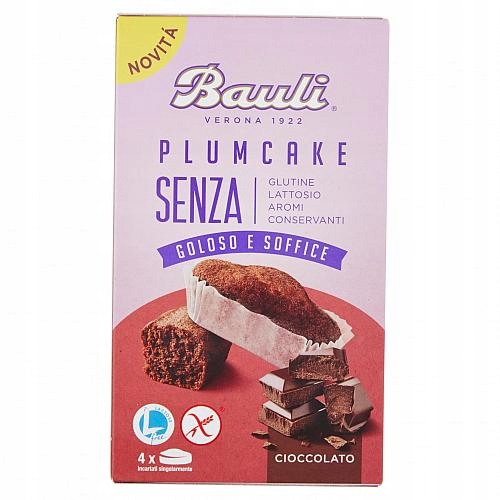 Levně 4x čokoládové košíčky bez lepku Senza Glutine Plum Cake Bauli 4ks