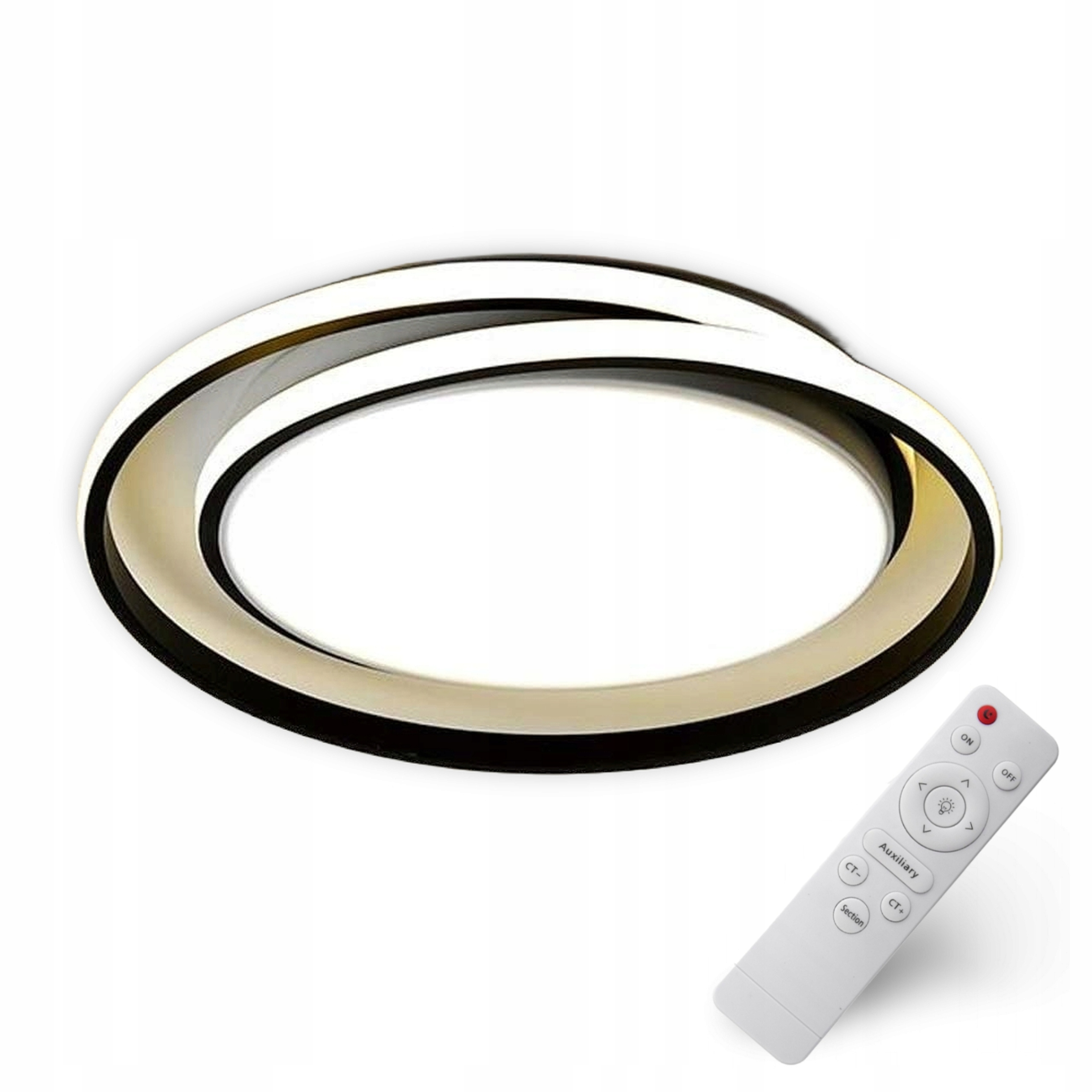 Led Lampa Kulatá Černá Stropní Svítidlo 54 CM 3 Barvy Energeticky Úsporná Kulatá