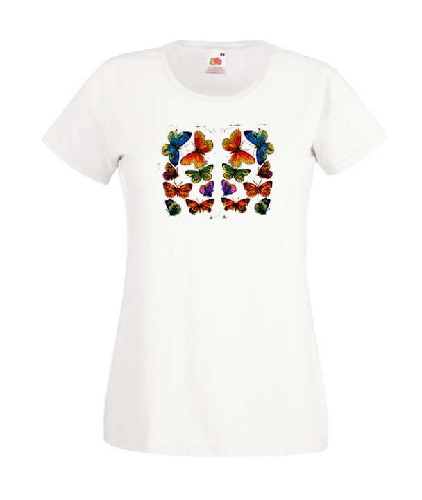 

XXL Koszulka Damska Motyle Kolorowe Butterflies