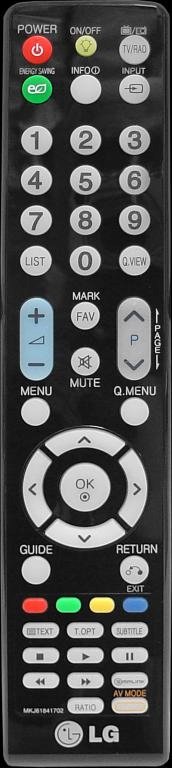 Dálkový Ovladač Tv od společnosti Lg model MKJ61841702 černý Originál 32SL8000 42SL8000