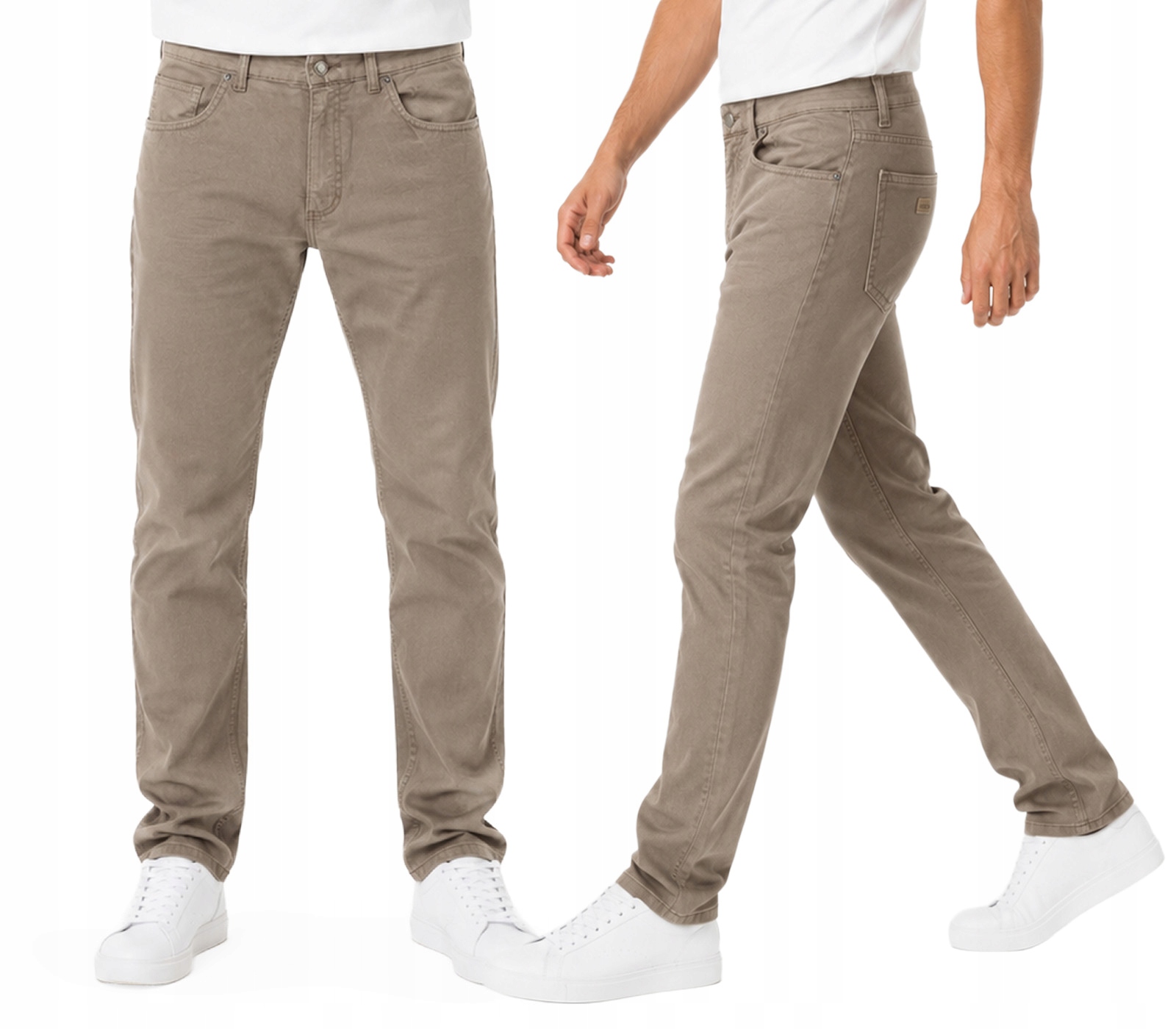 Dlouhé pánské bavlněné kalhoty pro vysoké osoby béžové Hunter Jeans 410/28 35/36