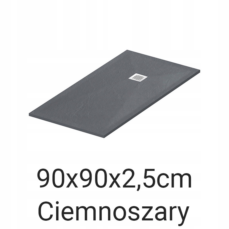 Brodzik kompozytowy niski 90x90 Ciemnoszary