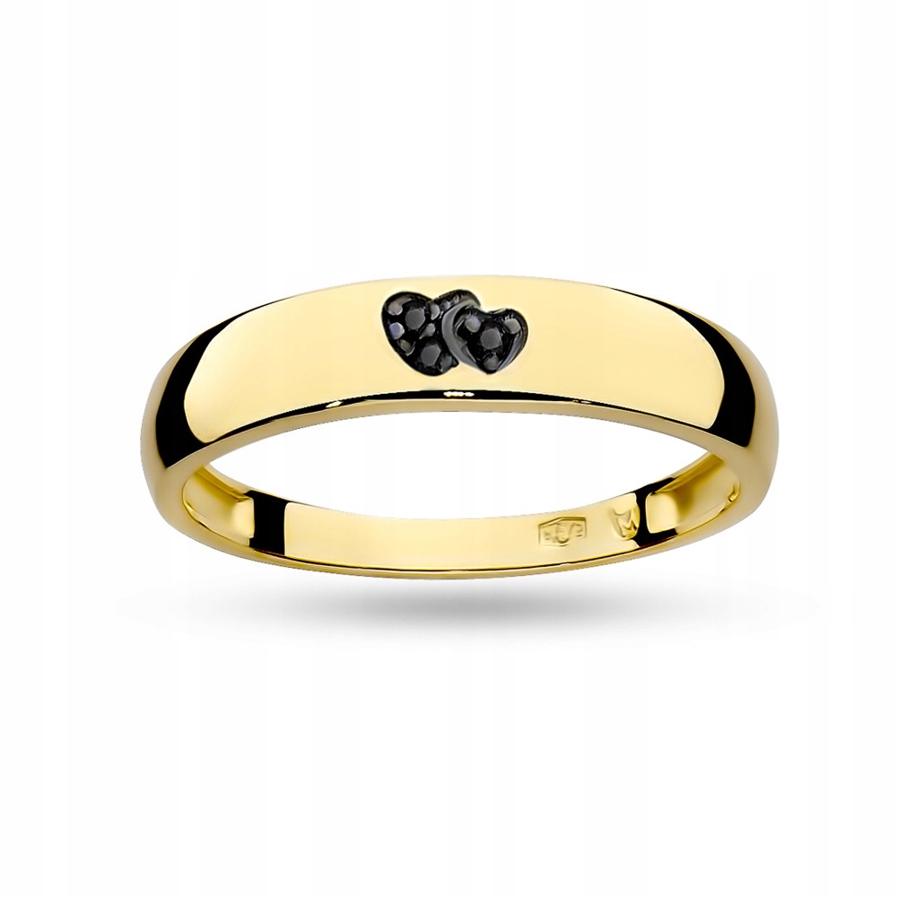 ZŁOTY PIERŚCIONEK 585 Z BRYLANTAMI 0,02ct + GRAWER Marka Marko