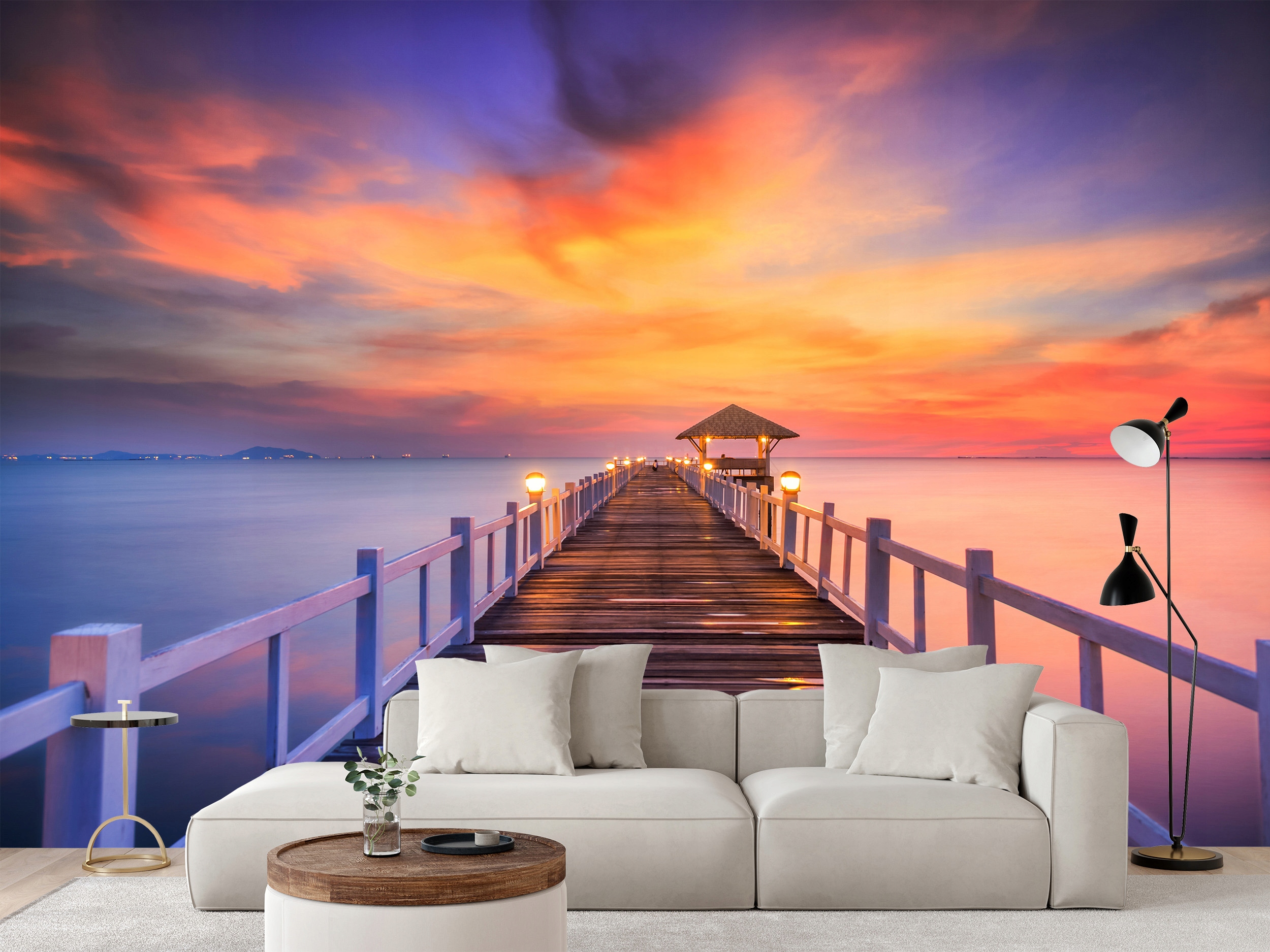Fototapeta Dřevěný Most Na Sri Chang Islandu V Thajsku 368 x 254 cm