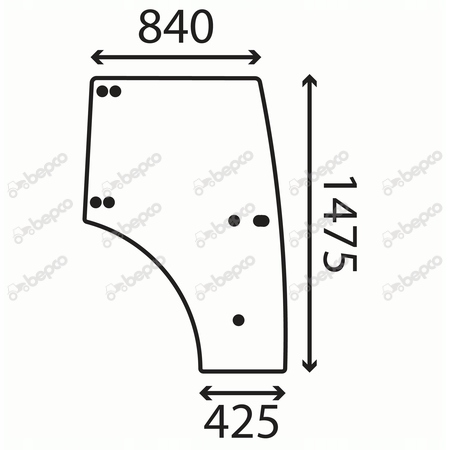 sklo Massey Ferguson dveře pravé VA064554