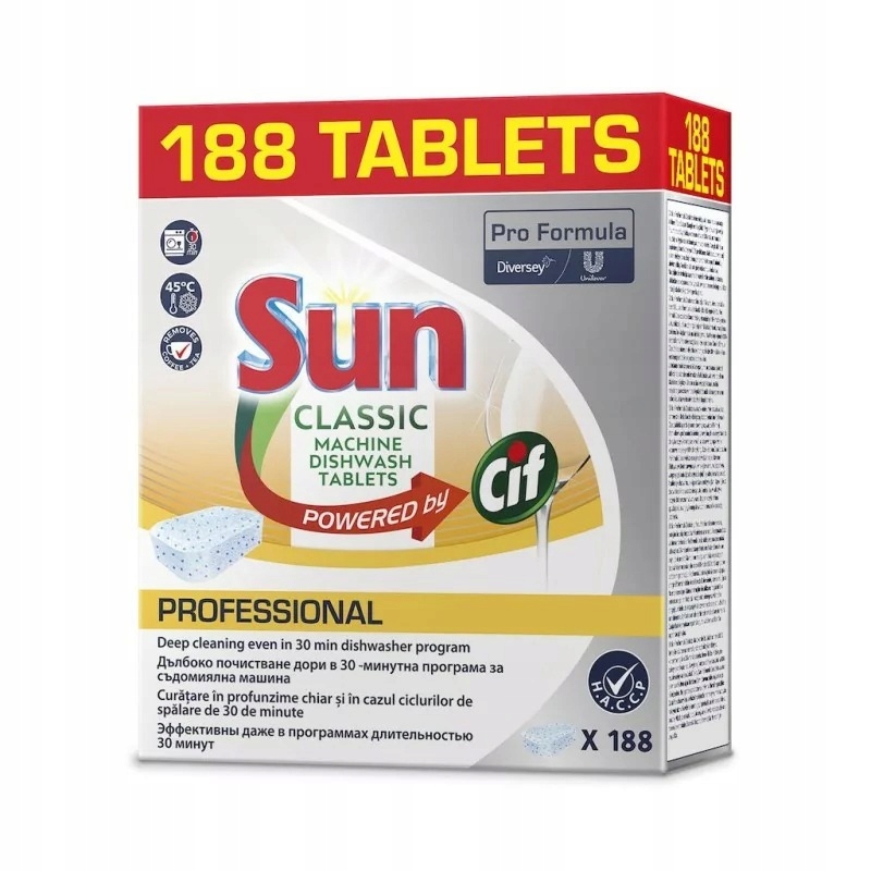 Tabletki do zmywarki Sun Professional Profesjonalna Formuła 188 szt