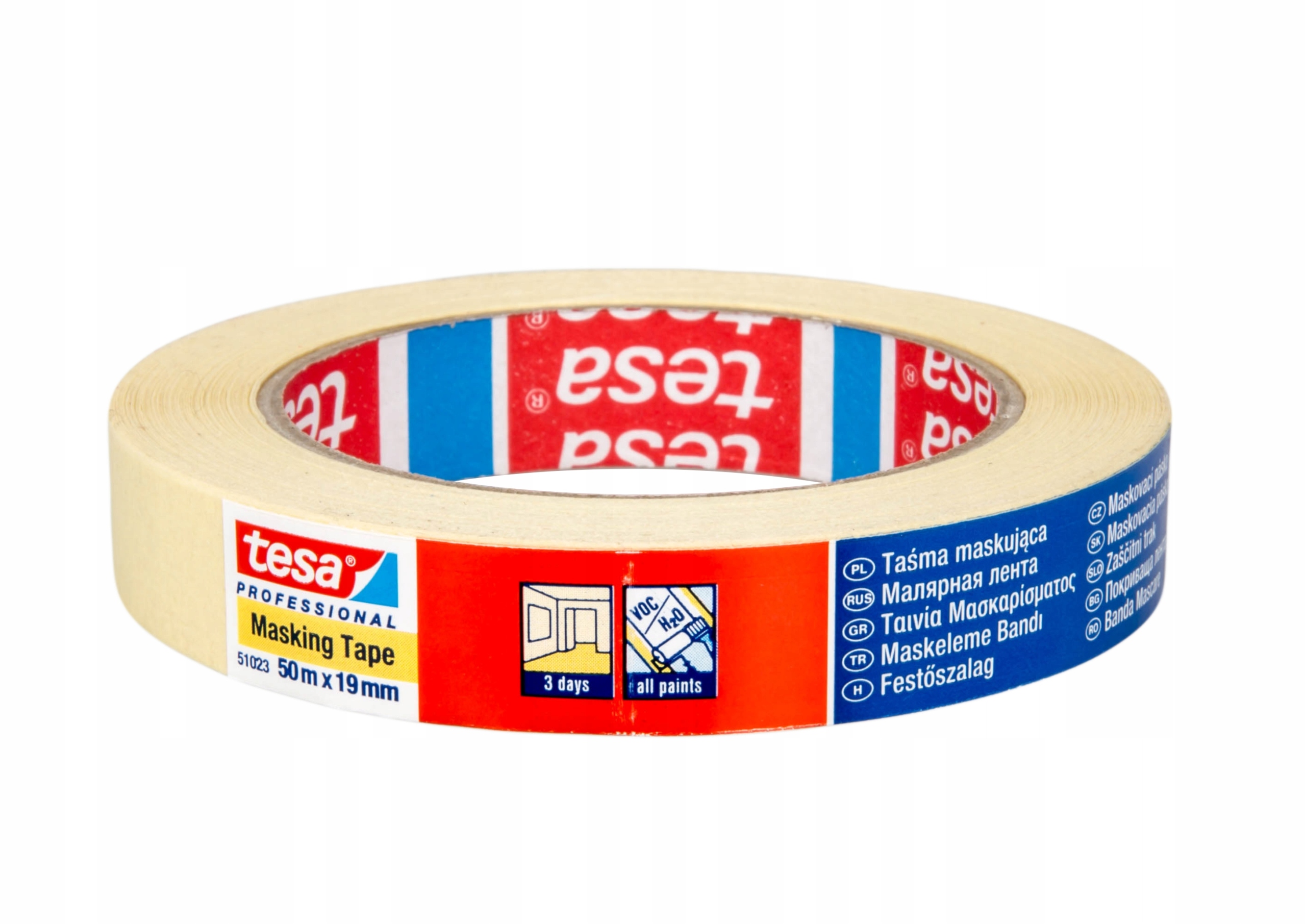 

Taśma maskująca malarska tesa 3 dni 50m x 19mm