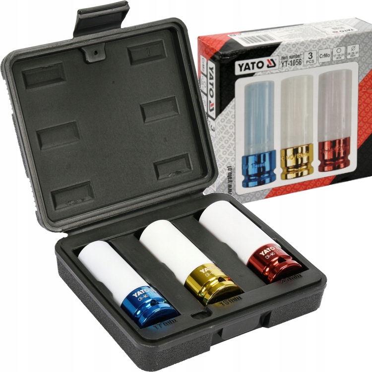 Yato Nasadki Udarowe Do Felg Aluminiowych Alufelg Zestaw 3szt 1/2"