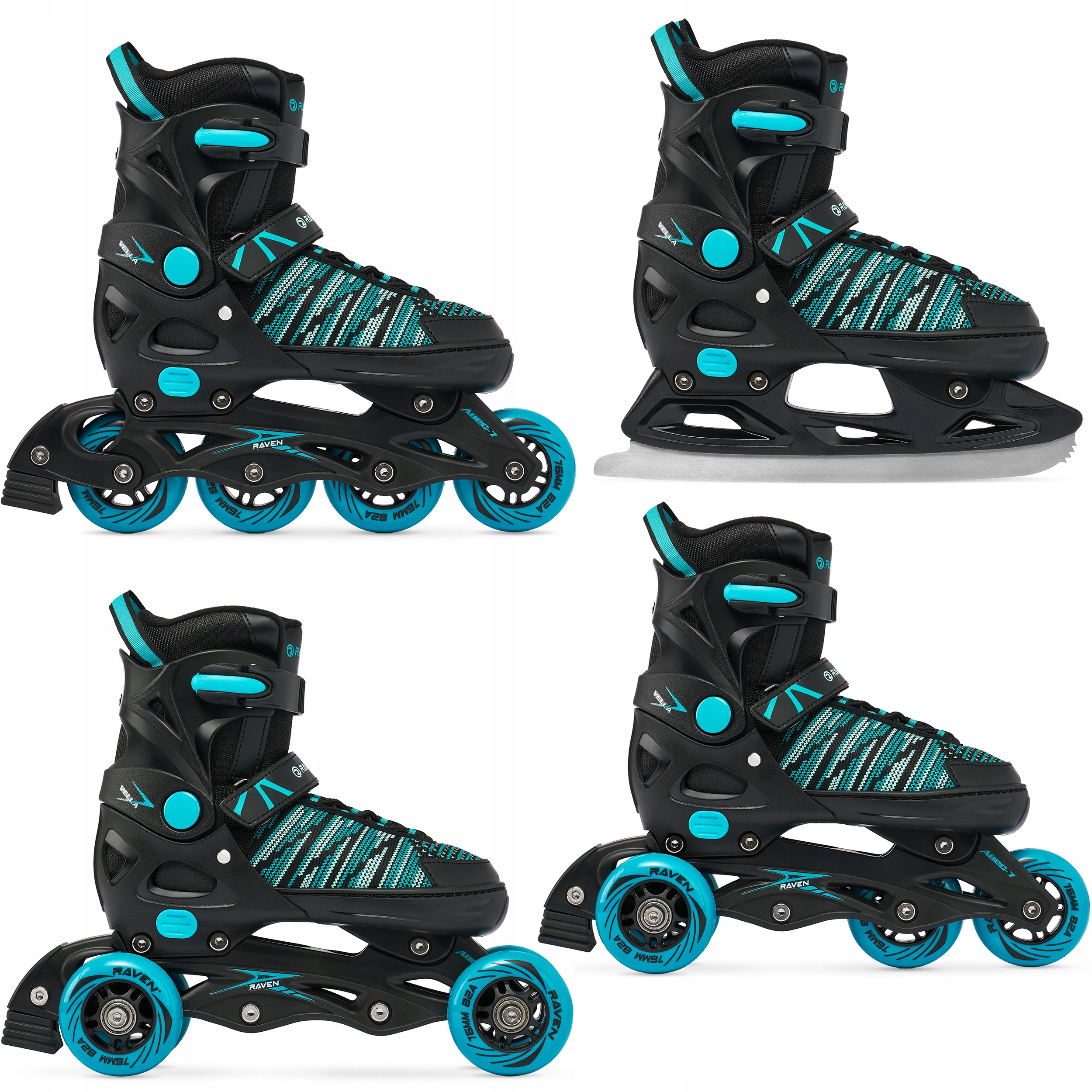 Rolki Wrotki Łyżwy 4w1 Regulowane Raven Vella 40-4314