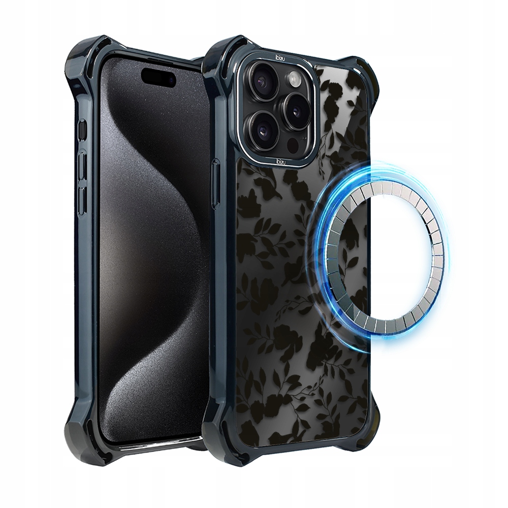 Pouzdro pro iPhone 15 Pro Max Ibizu DropGuard Ultra s MagSafe, stín listů