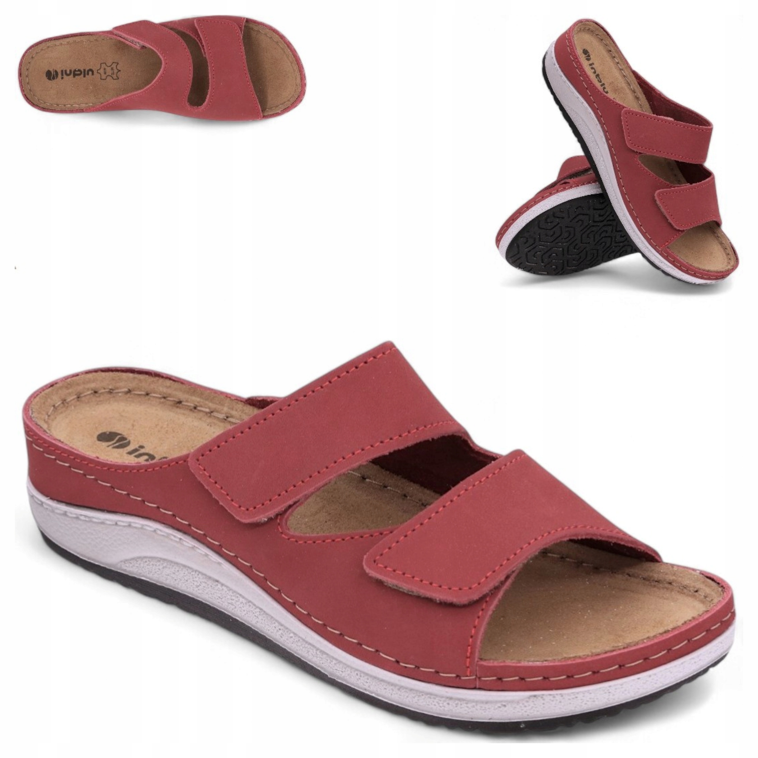 Pohodlné Nazouváky 37 s nastavitelnými suchými zipy, lehké Inblu, červené