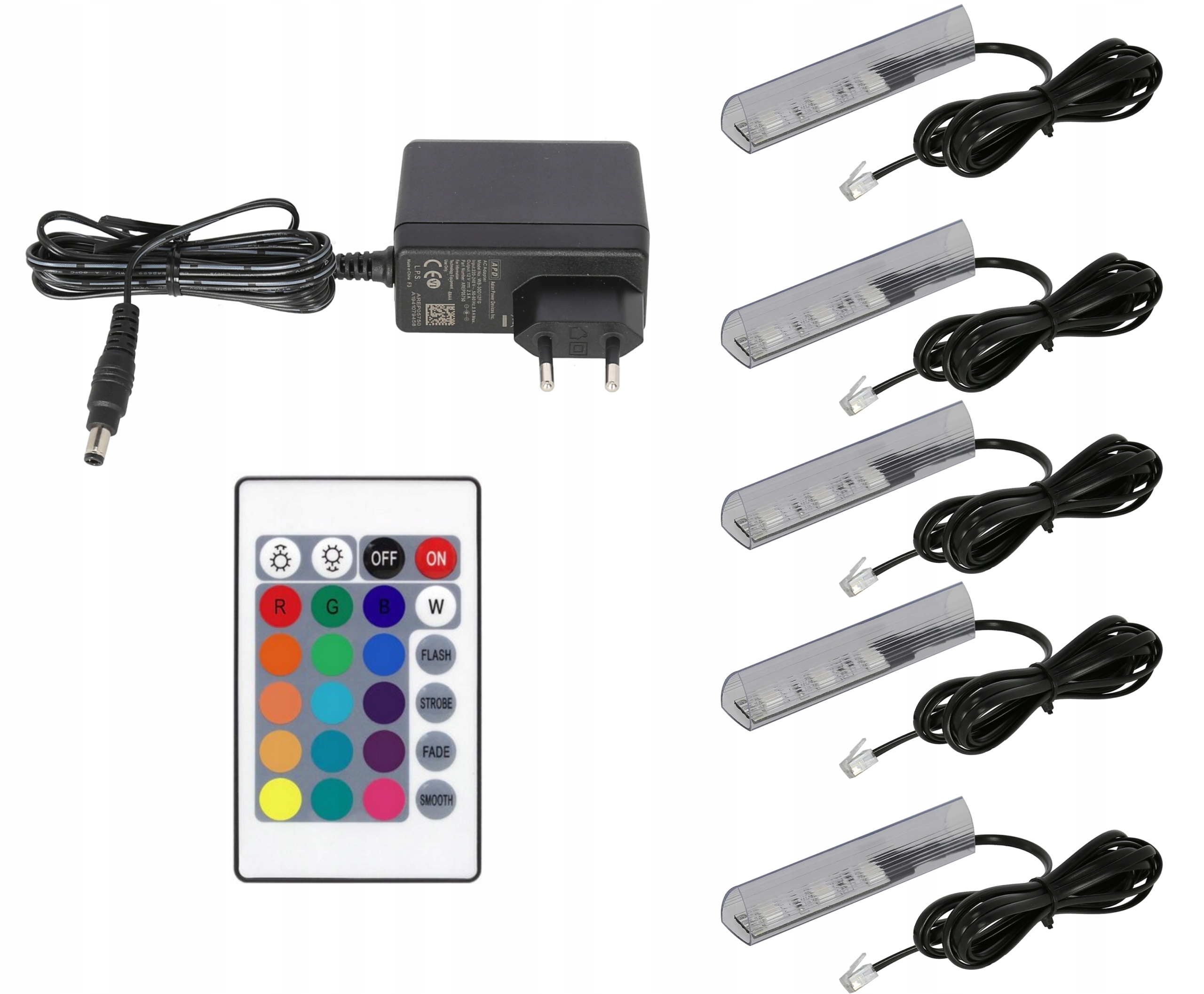 

5x klipsy Led Rgb do półek szyb klips Komplet