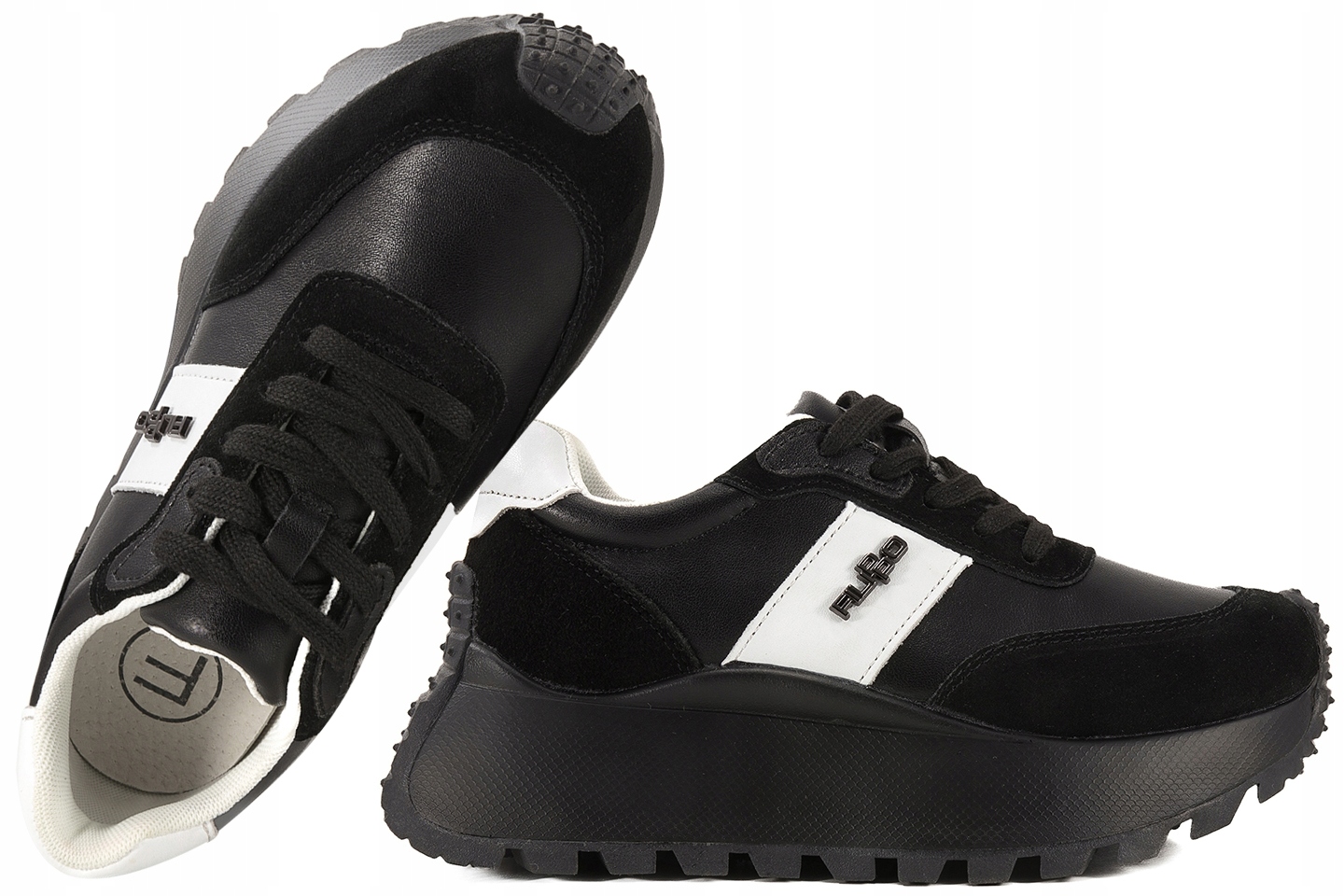 Filippo DP6785 Dámské Polobotky Tenisky Na Platformě Kožené černé 36 C