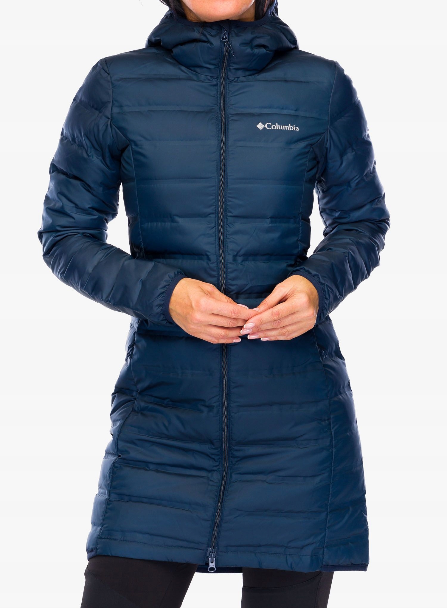 Dámská péřová bunda Columbia Lake 22 II Down Long Hooded Jacket navy Xs