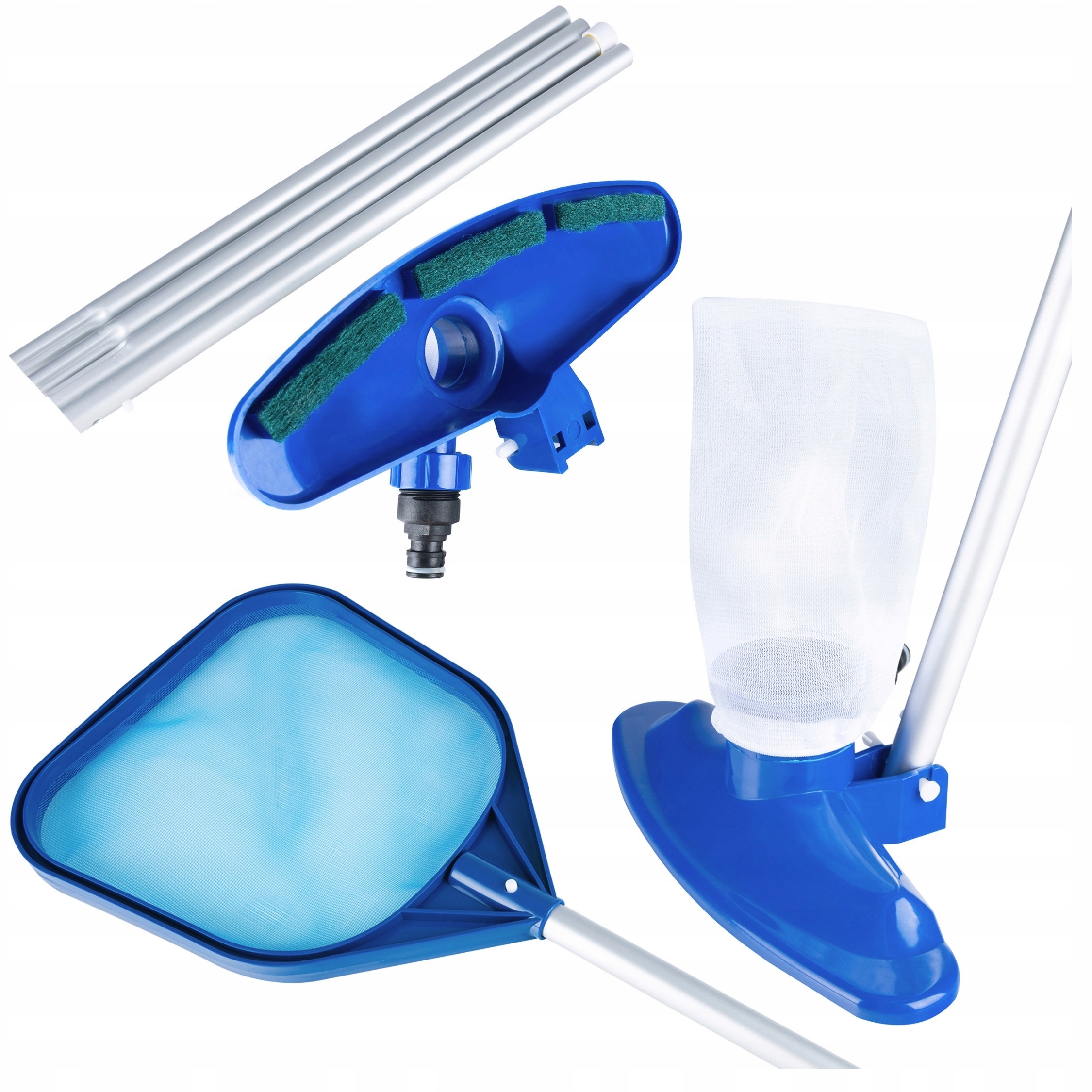 Sada Pro Čištění Bazénového Bazénu Kartáč Vysavač Síťka Na Tyči