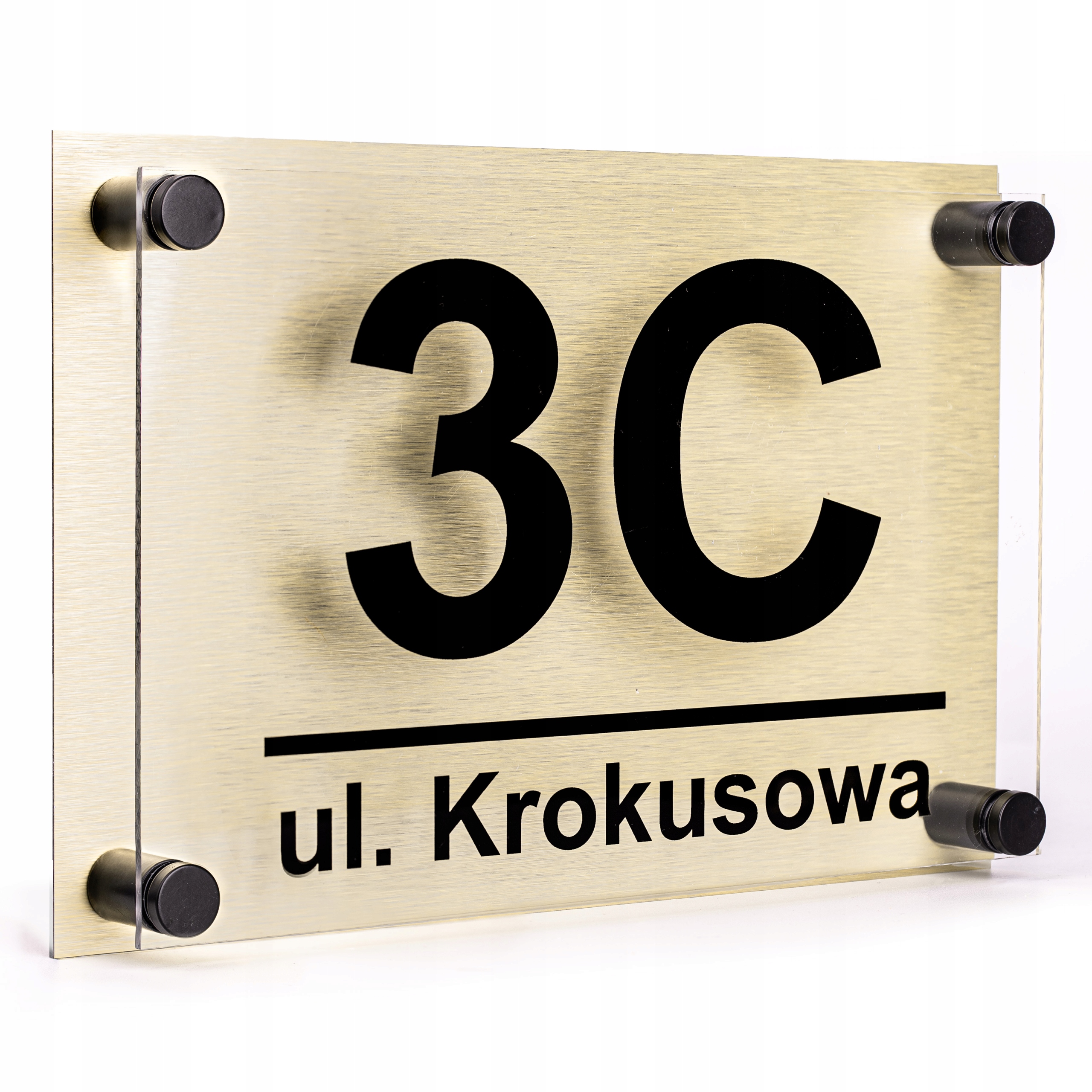 TABLICZKA Z NUMEREM DOMU | ADRESOWA | PLEKSA i ALUMINIUM + DYSTANSE i KOŁKI