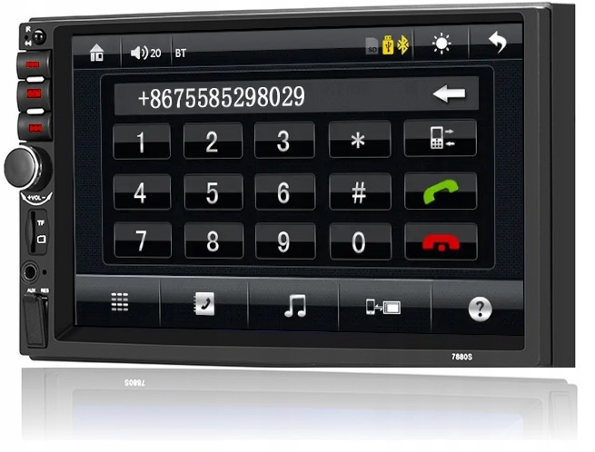 RADIO 2 DIN BT FULL HD MP3 USB MIRROR LINK ANDROID Funkcje ekran dotykowy