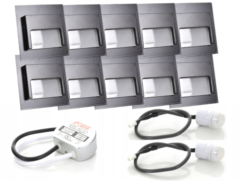 Sada schodišťového osvětlení Halogen 10 x Led detektory