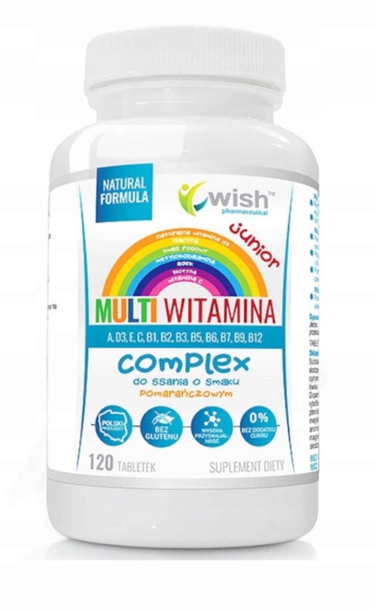 Wish Multivitamín Junior 120 tabliet Koža Vlasy Nechty Pre Deti B12