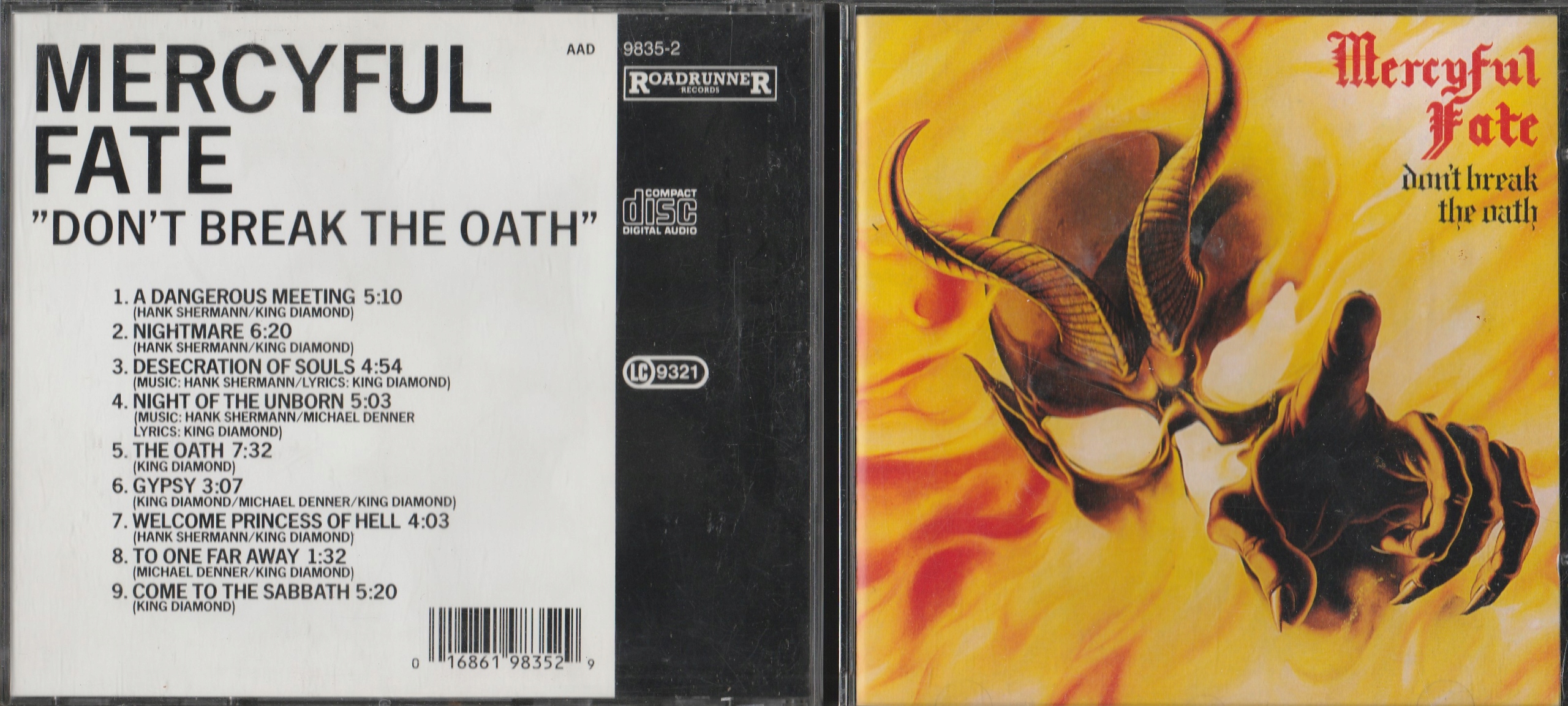 DON'T BREAK THE OATH MERCYFUL FATE UK 盤 Mercyful Fate Don't Break The Oath - Shrink UK Vinyl LP